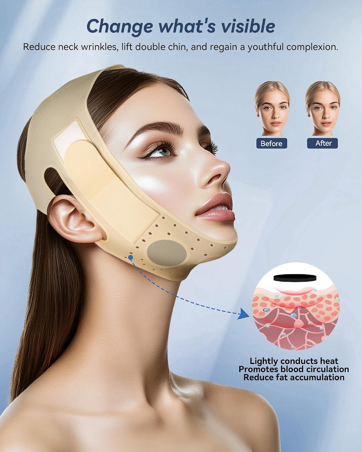 CINTA FACIAL DE SILICONA REUTILIZABLE JUSMORE PARA MENTÓN - 2