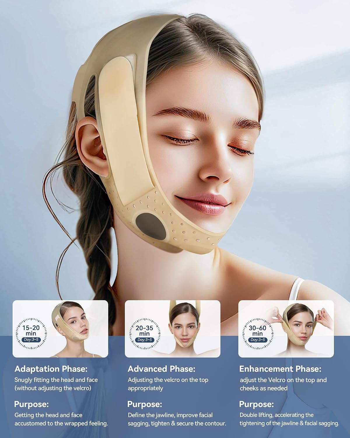 CINTA FACIAL DE SILICONA REUTILIZABLE JUSMORE PARA MENTÓN - 3