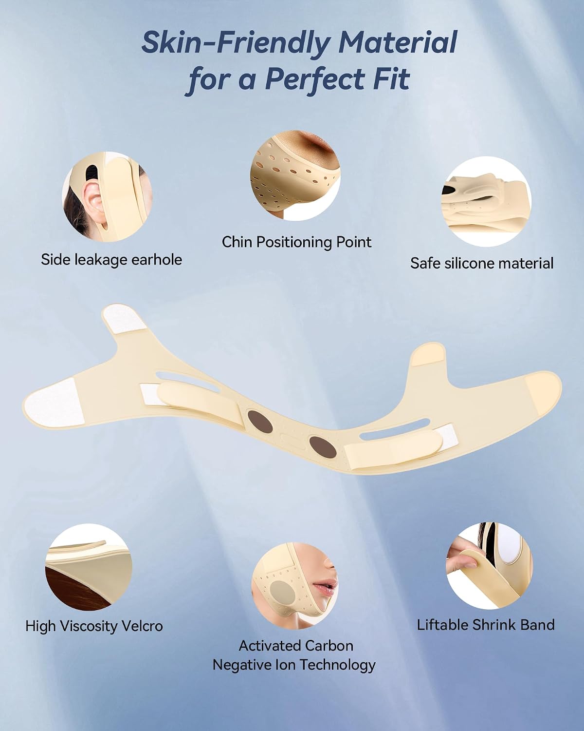 CINTA FACIAL DE SILICONA REUTILIZABLE JUSMORE PARA MENTÓN - 5