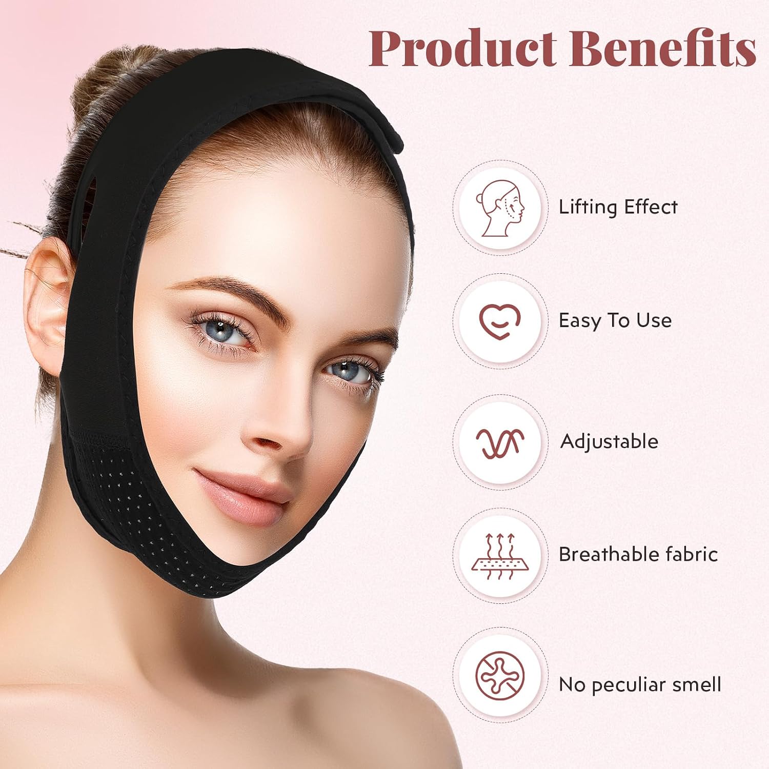 MASCARILLA REUTILIZABLE V-LINE DATANSUN CON EFECTO LIFTING Y AJUSTABLE PARA CONTORNO DE MANDÍBULA - 4
