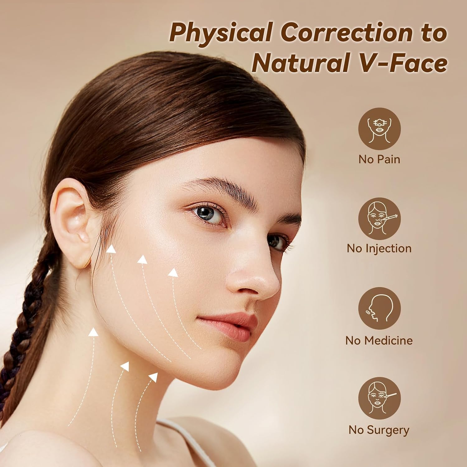 MASCARILLA DE LEVANTAMIENTO FACIAL JUSRON V-LINE COLOR CELESTE CLARO - 4