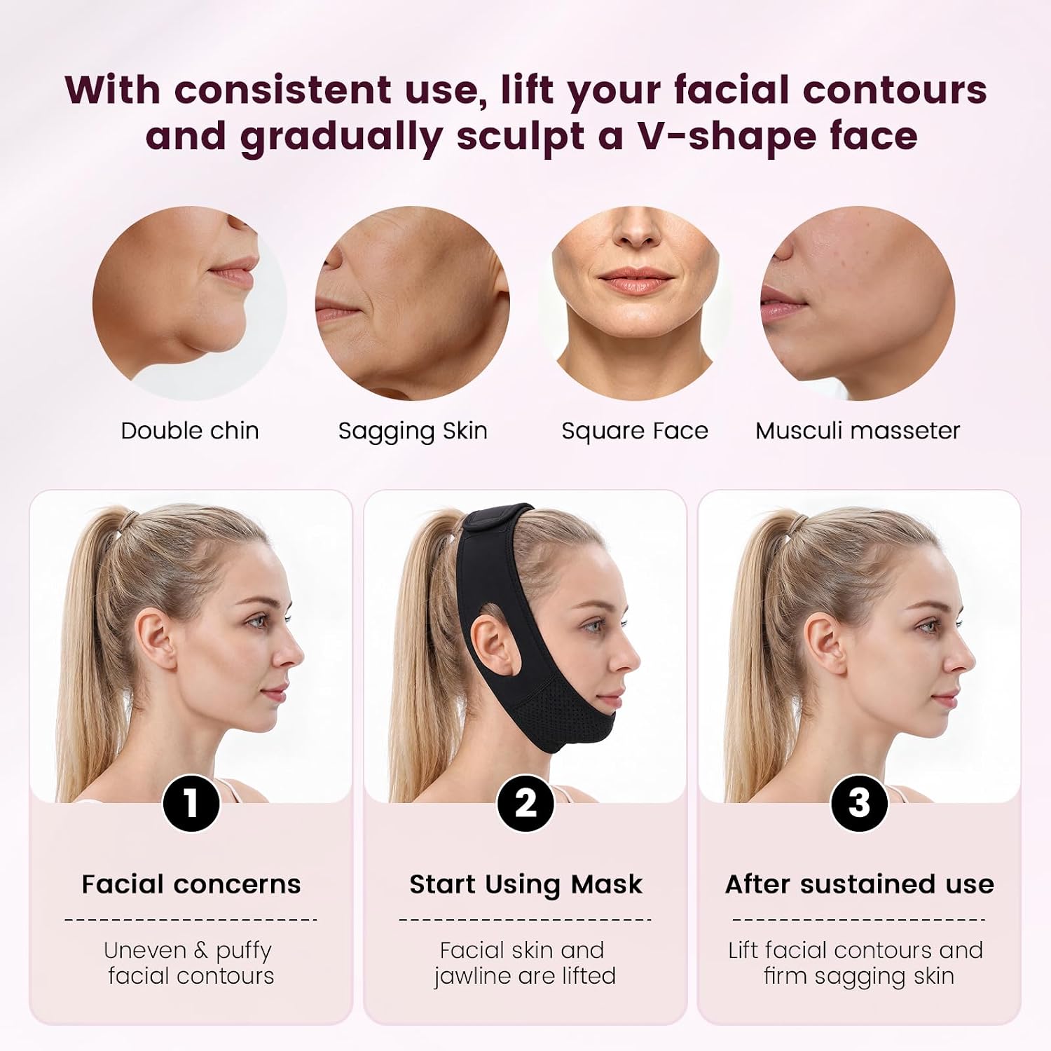 MASCARILLA FACIAL LIFTING V LINE REUTILIZABLE BOLEOUY NEGRA - 3