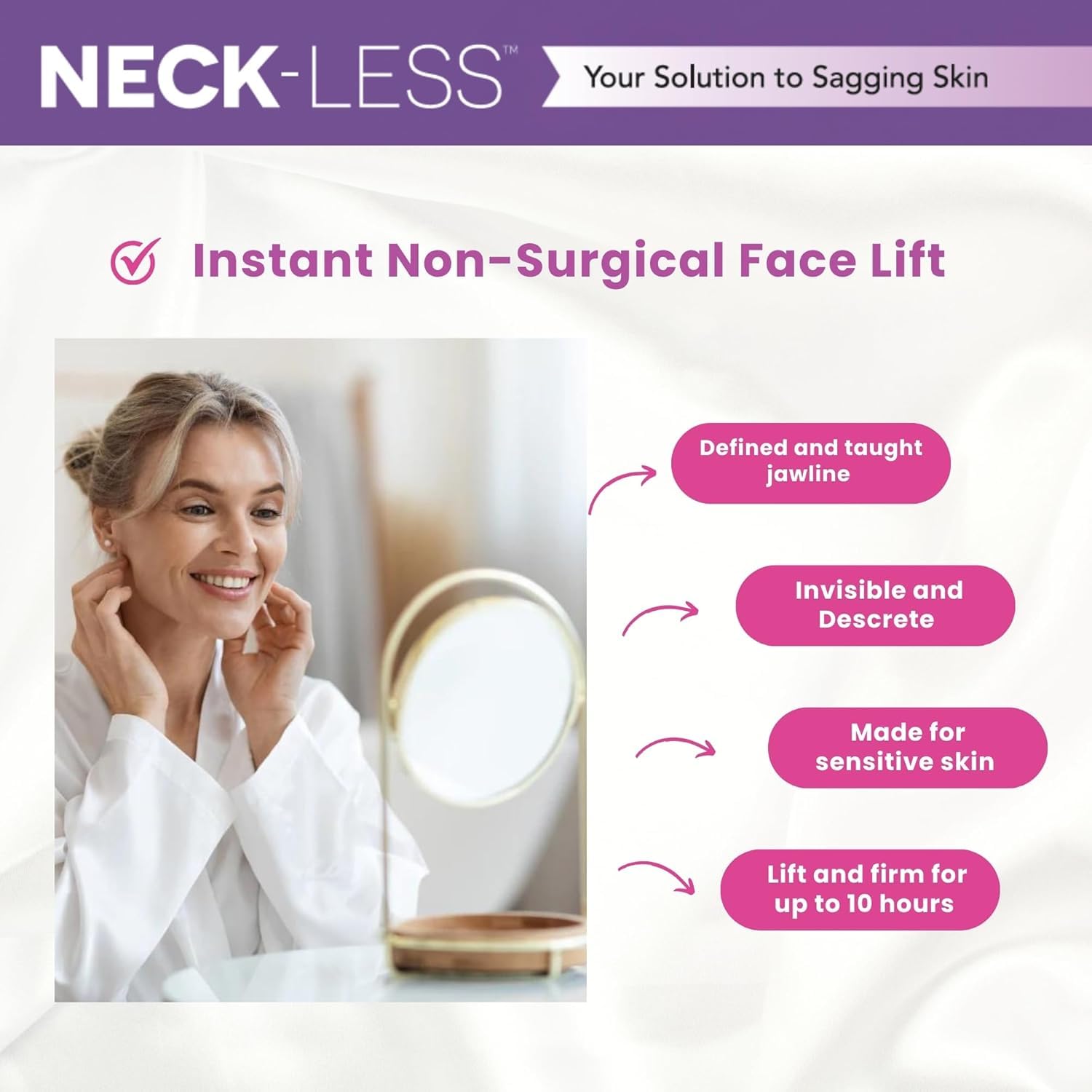 CINTA FACIAL PROFESIONAL NECK-LESS SISTEMA LIFTING INVISIBLE 50 TIRAS - 2