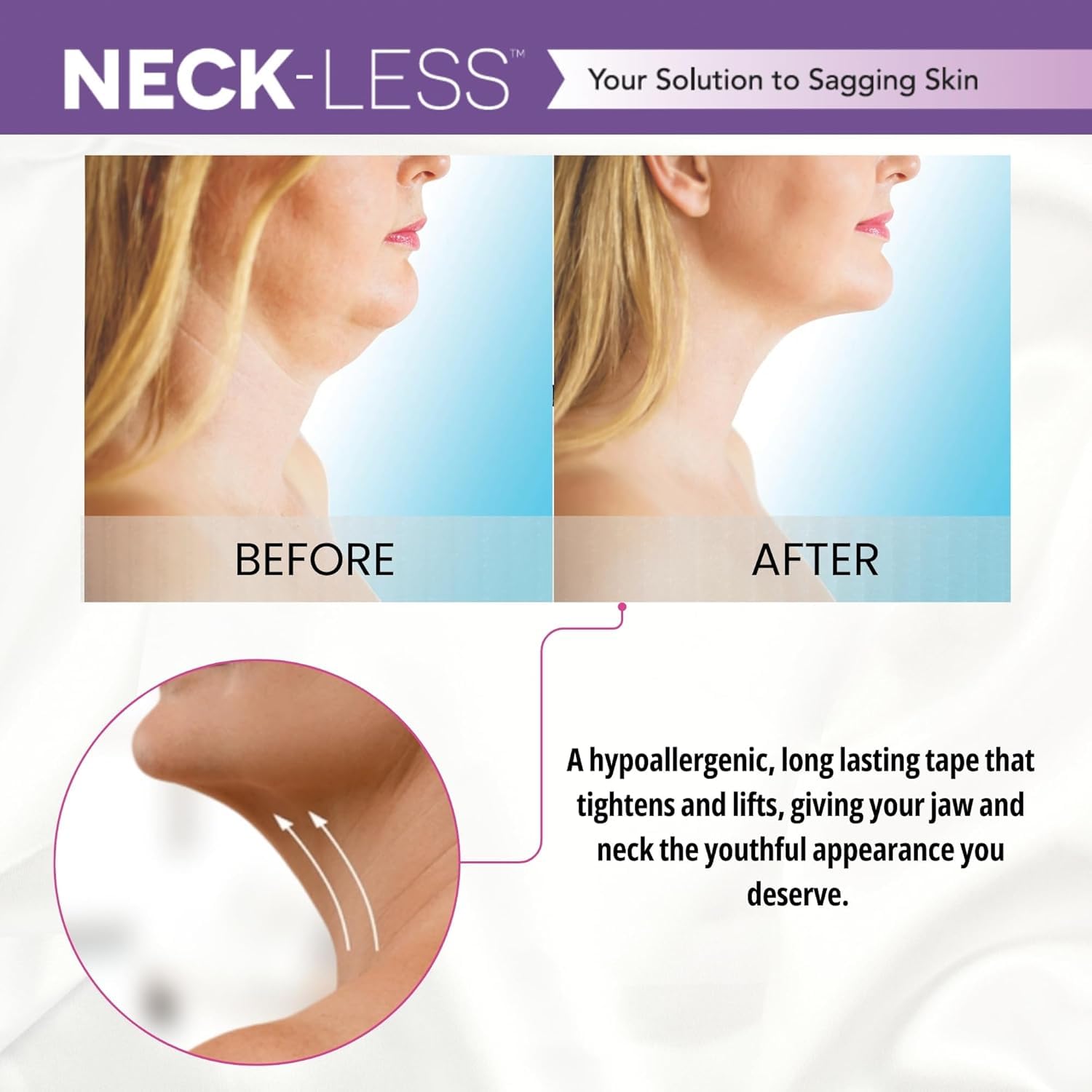 CINTA FACIAL PROFESIONAL NECK-LESS SISTEMA LIFTING INVISIBLE 50 TIRAS - 3