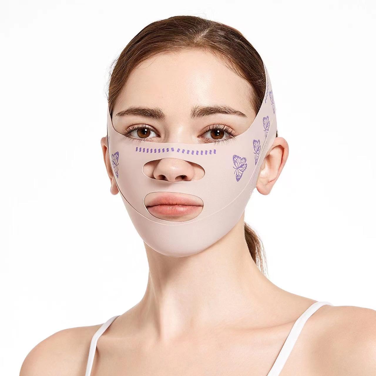 MASCARILLA FACIAL MOLDEADORA MZLUWM REDUCTORA DE PAPADA ROSA - 1