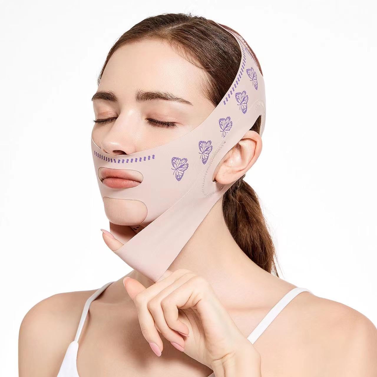 MASCARILLA FACIAL MOLDEADORA MZLUWM REDUCTORA DE PAPADA ROSA - 2