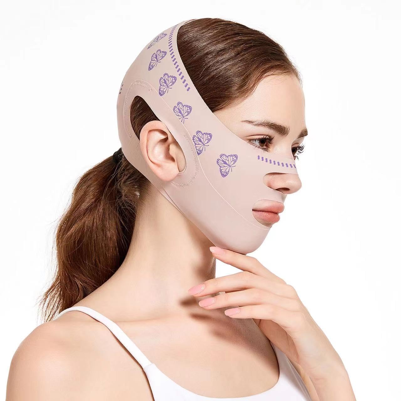 MASCARILLA FACIAL MOLDEADORA MZLUWM REDUCTORA DE PAPADA ROSA - 3