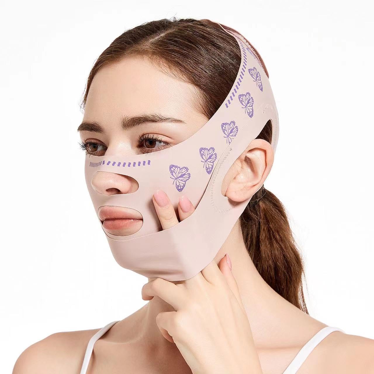 MASCARILLA FACIAL MOLDEADORA MZLUWM REDUCTORA DE PAPADA ROSA - 4