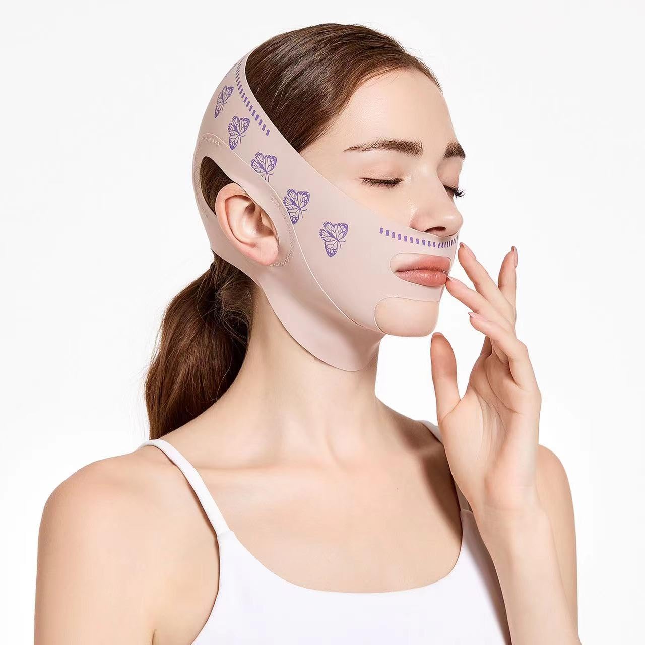 MASCARILLA FACIAL MOLDEADORA MZLUWM REDUCTORA DE PAPADA ROSA - 5