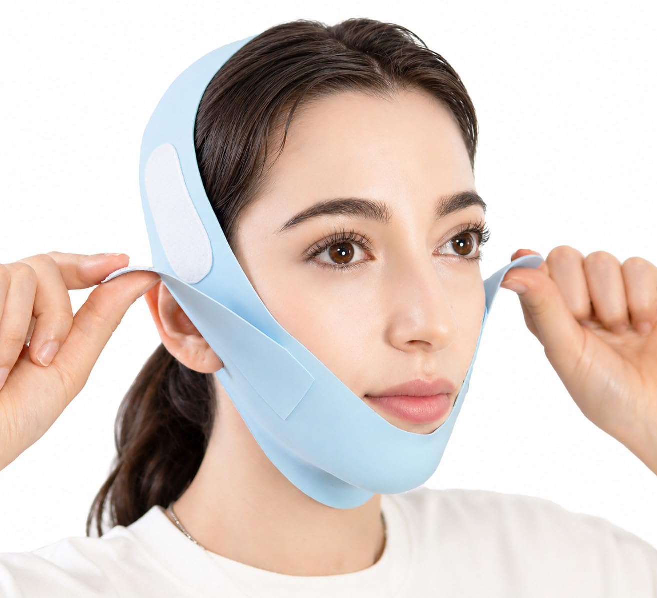 MASCARILLA FACIAL V LINE LIFTING AZUL PARA CONTORNO Y SOPORTE DE MANDÍBULA - 1