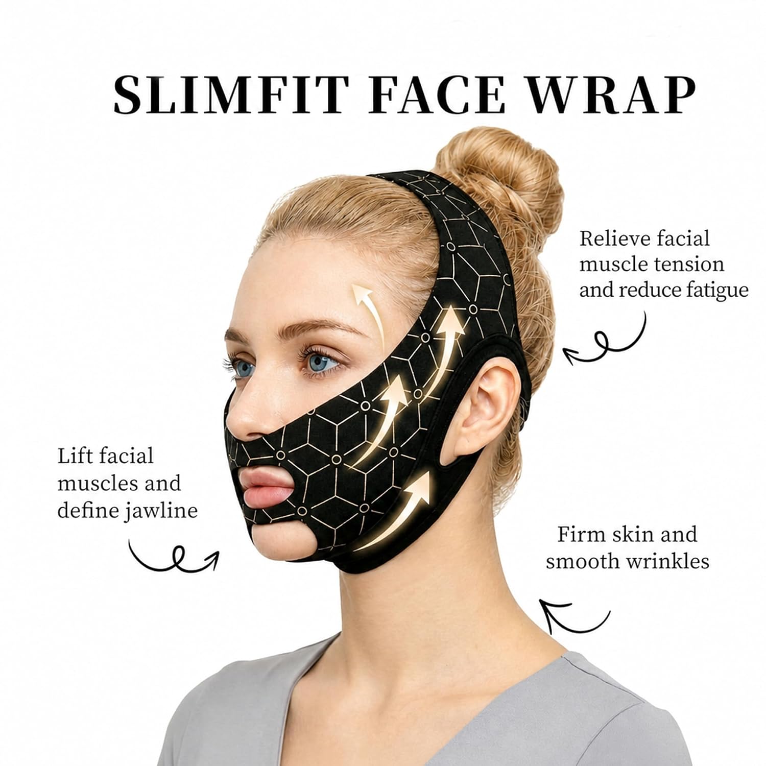 REDUCTOR DE PAPADA REUTILIZABLE AIMERY PARA MUJER CON AJUSTE V LINE - 2