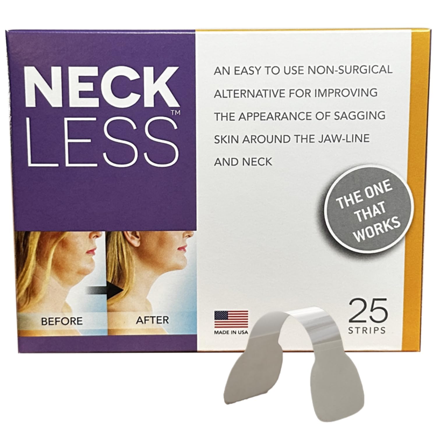 CINTA FACIAL PROFESIONAL NECK-LESS FACE TAPE SISTEMA DE LIFTING INVISIBLE 10 TIRAS - 1