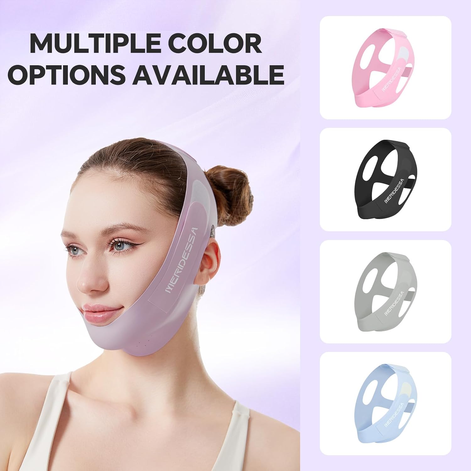 MASCARILLA FACIAL LIFTING MERIDESSA V-LIFT PRO V-LINE MORADA - 2