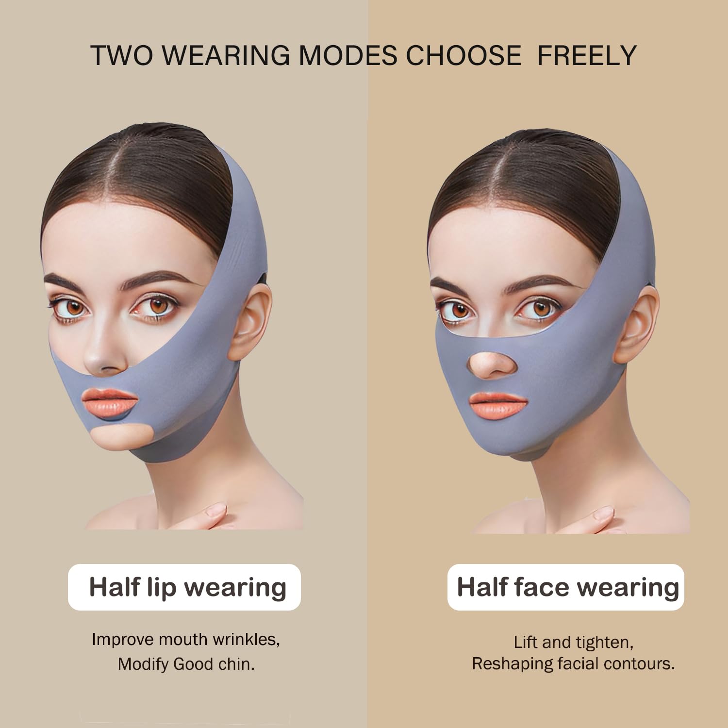 BANDA DE LEVANTAMIENTO FACIAL MASIKA V-LINE GRIS TALLA M - 4