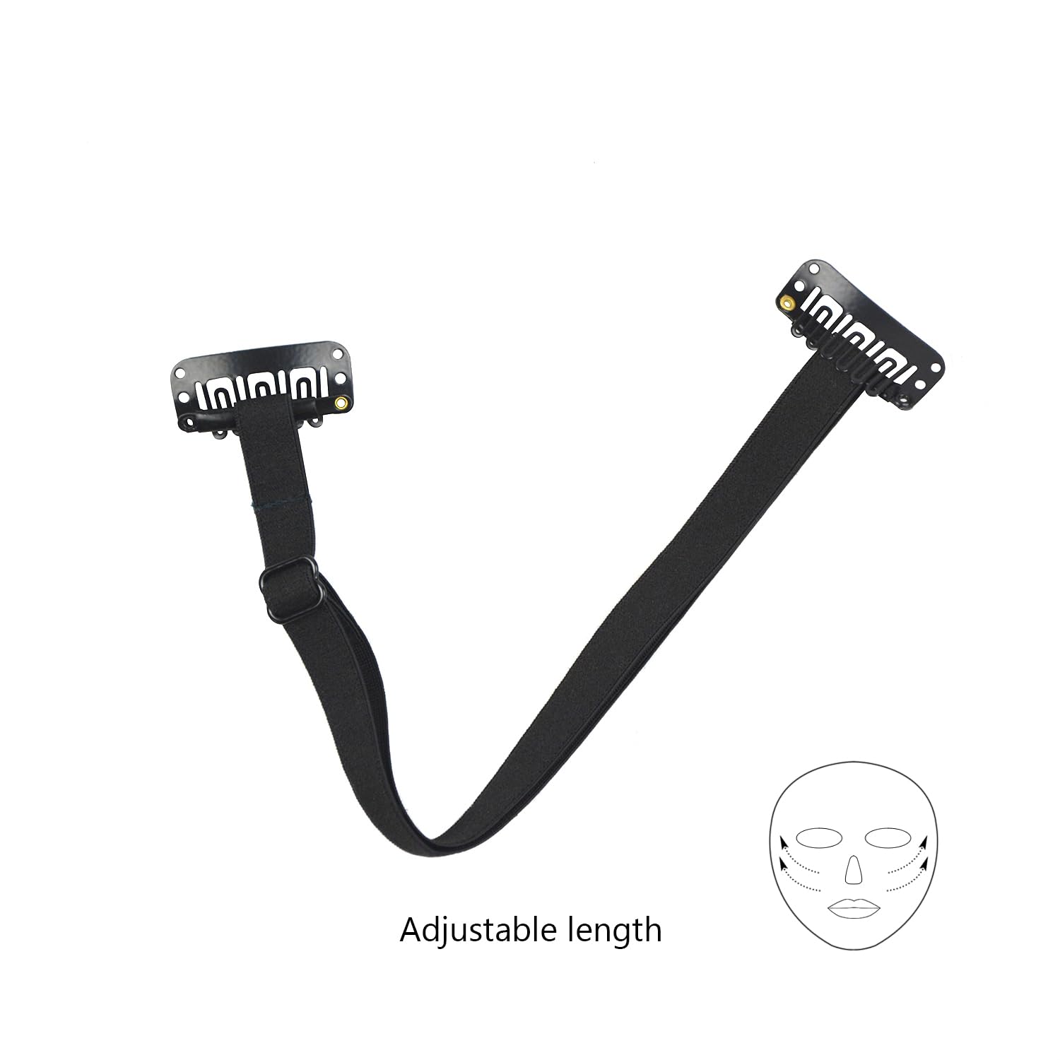 BANDAS FACIALES YTBYT CON CLIPS AJUSTABLES 24 CM NEGRO - 3