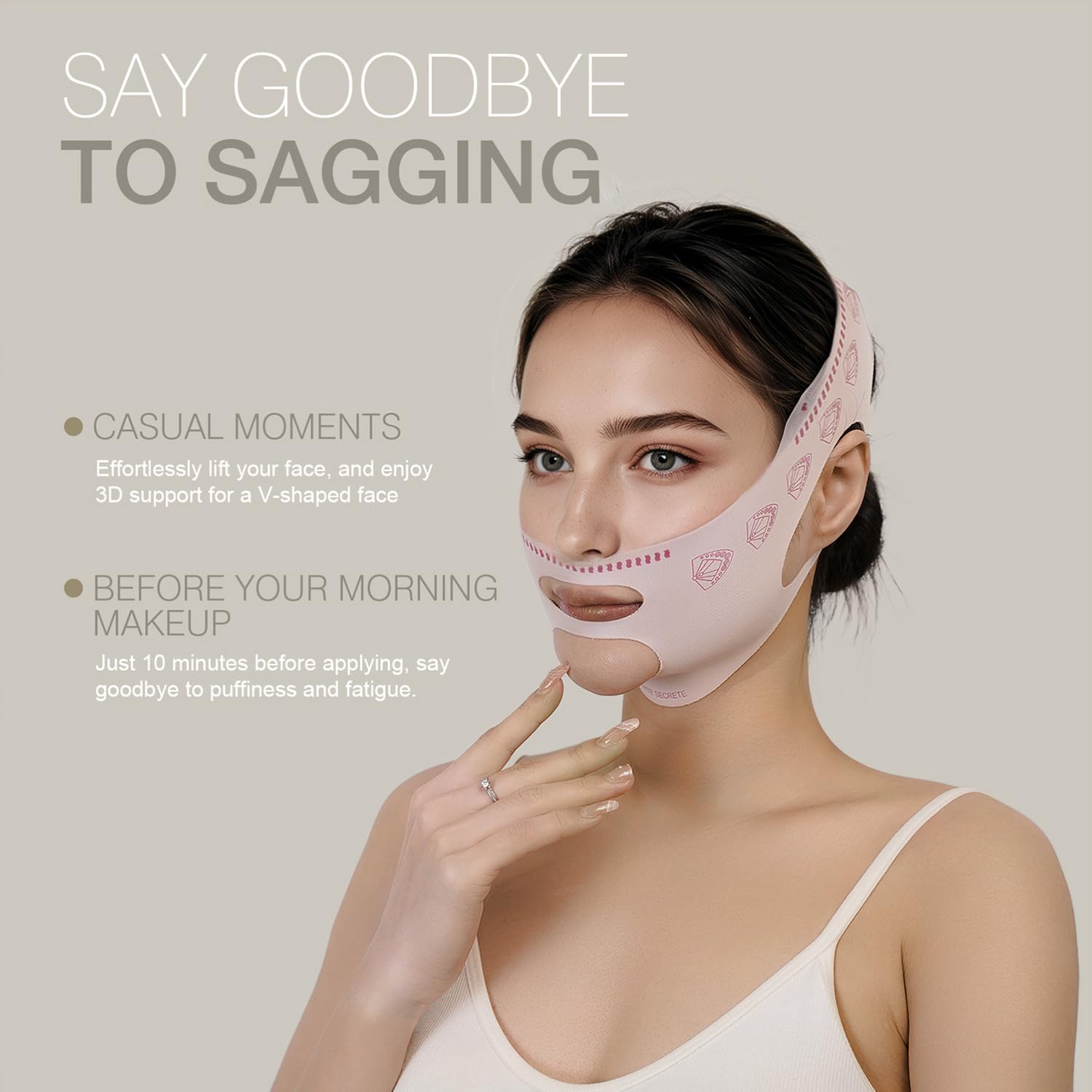 BANDA FACIAL REAFIRMANTE AIMERY MODELO PINK PATTERN - 4