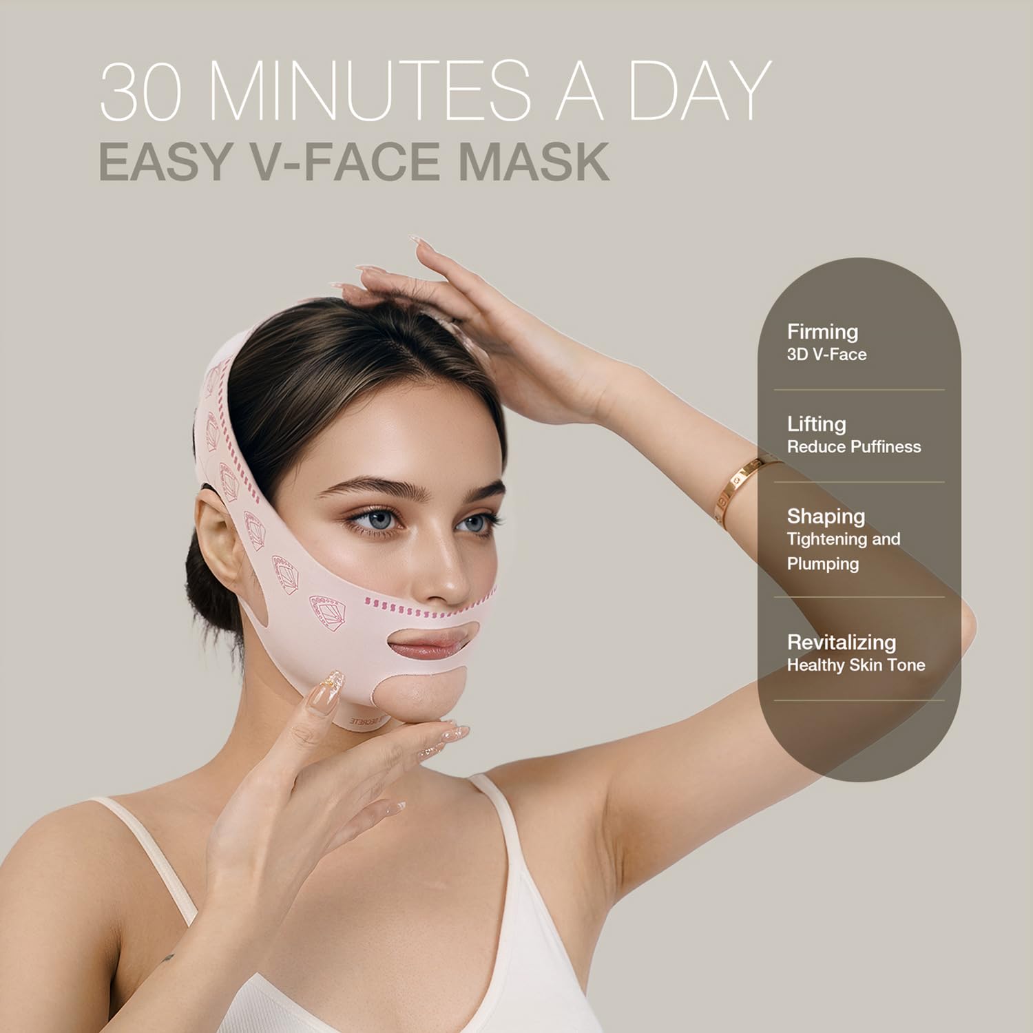 BANDA FACIAL REAFIRMANTE AIMERY MODELO PINK PATTERN - 5