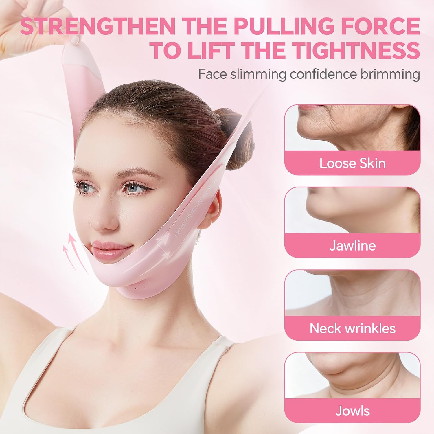 MASCARILLA FACIAL LIFTING V-LIFT PRO MERIDESSA ROSA - 3