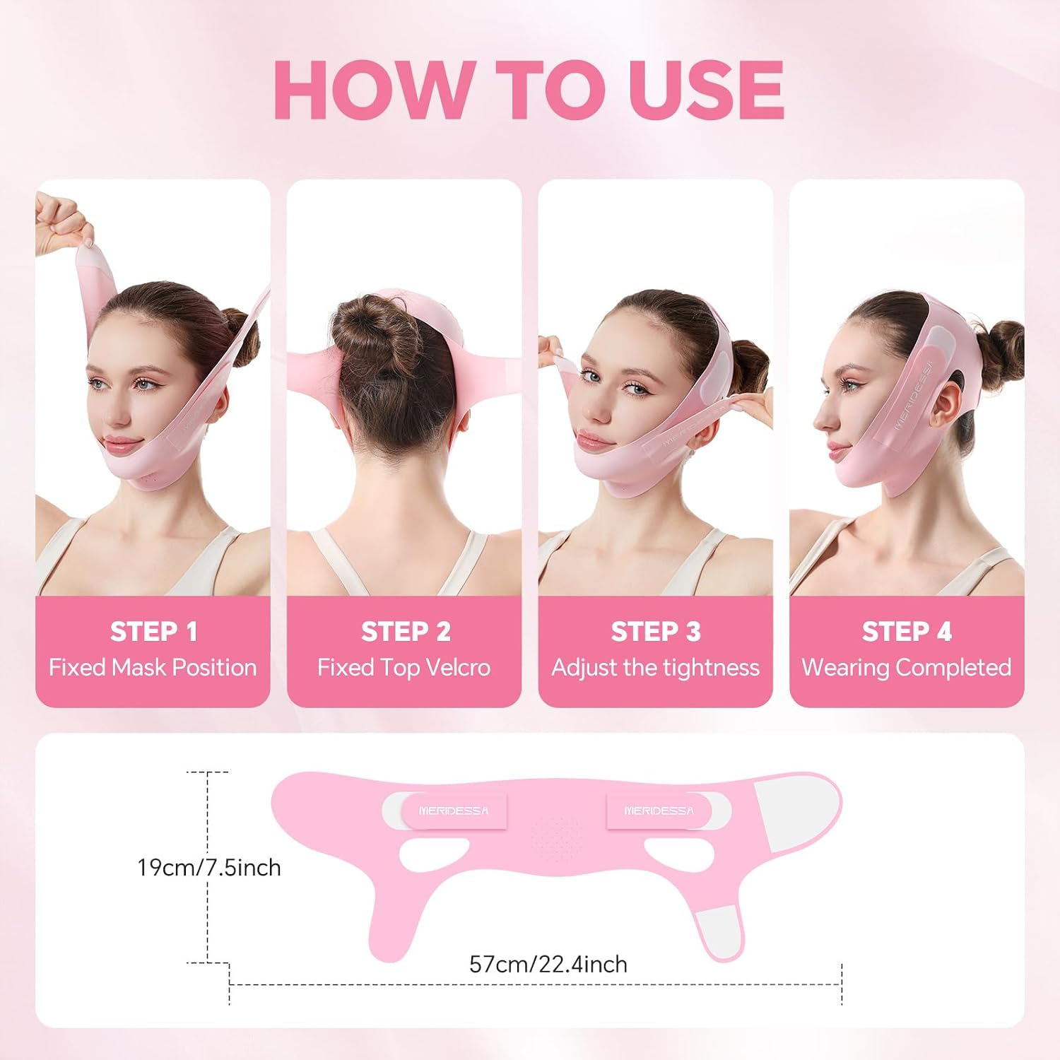 MASCARILLA FACIAL LIFTING V-LIFT PRO MERIDESSA ROSA - 5