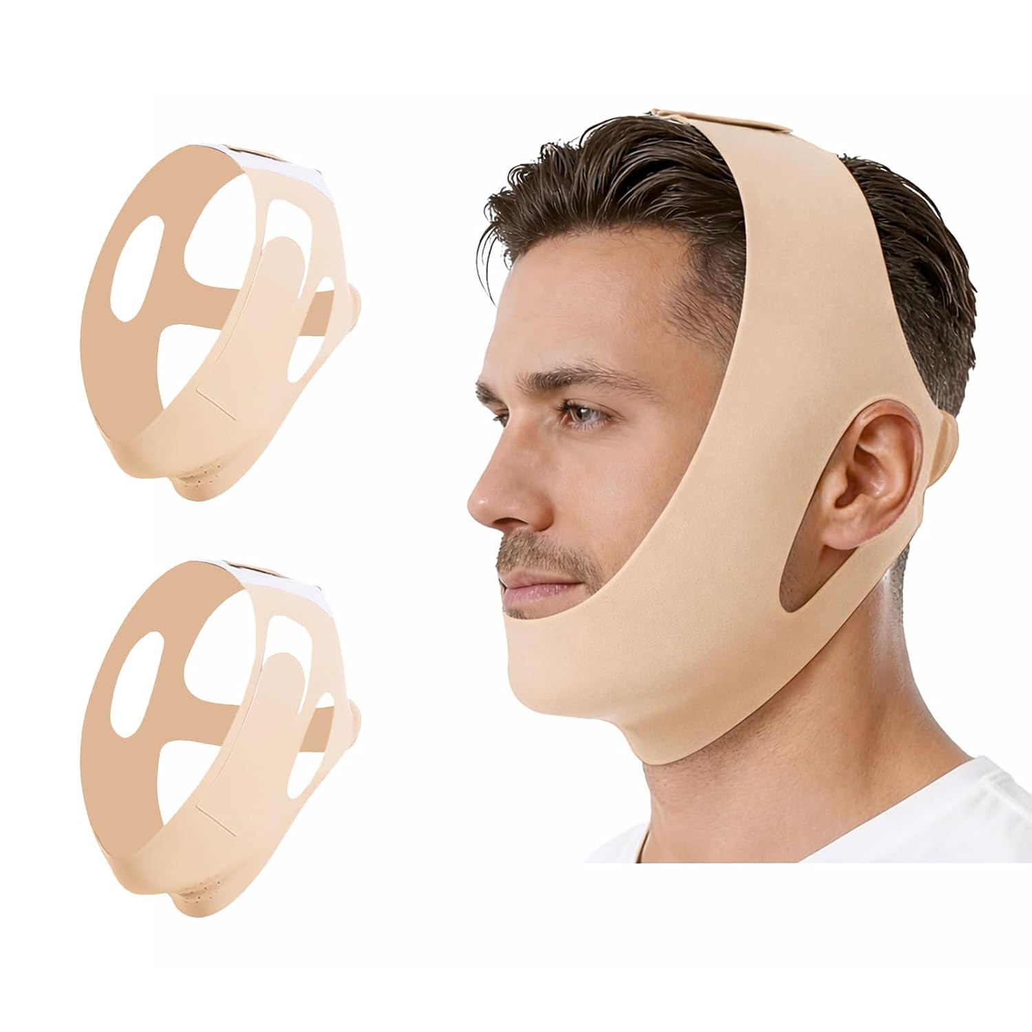 FAJA FACIAL COLLAGEN FACE SCULPT WRAP GRAVIGLOW BEIGE 2 UNIDADES - 1