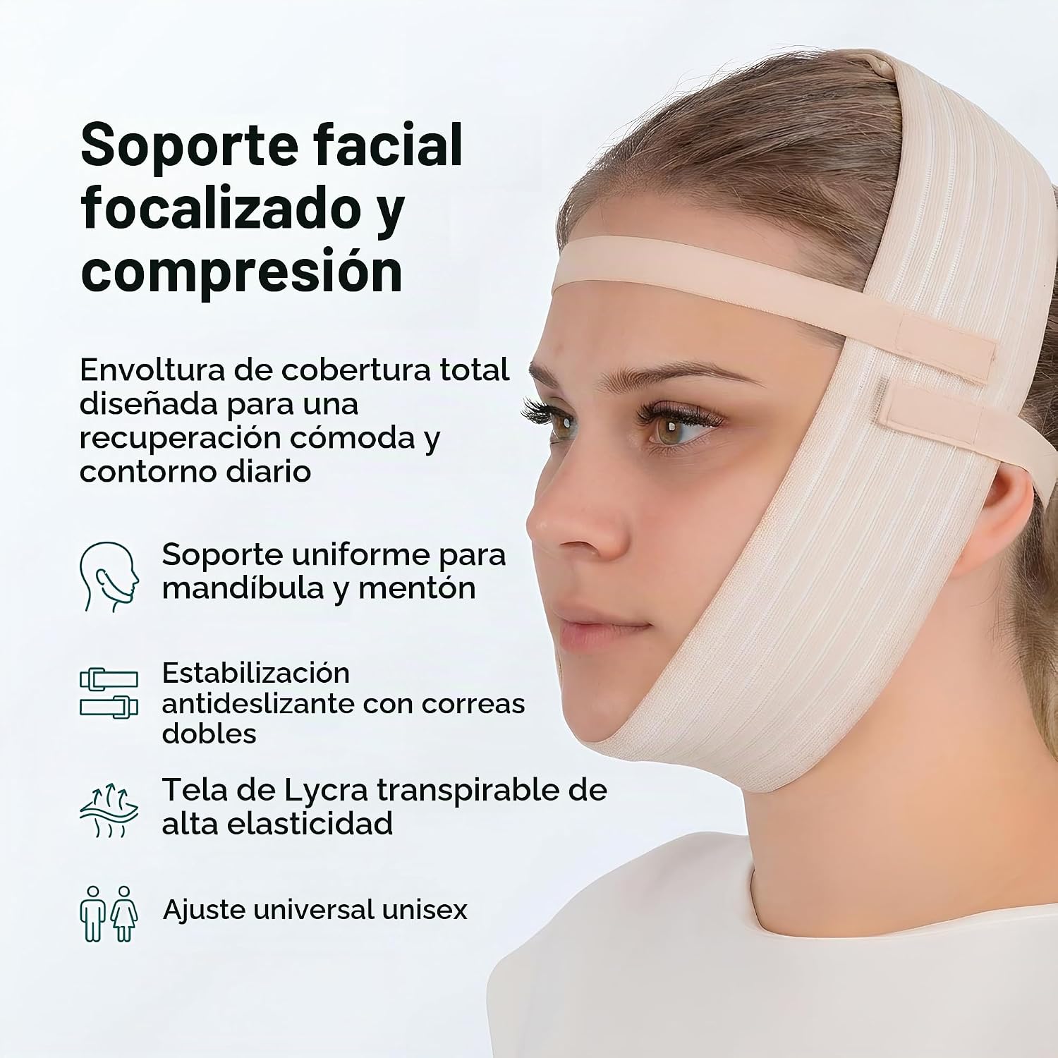 FAJA FACIAL COMPRESIVA POST CIRUGÍA IKIDO UNIVERSAL - 2
