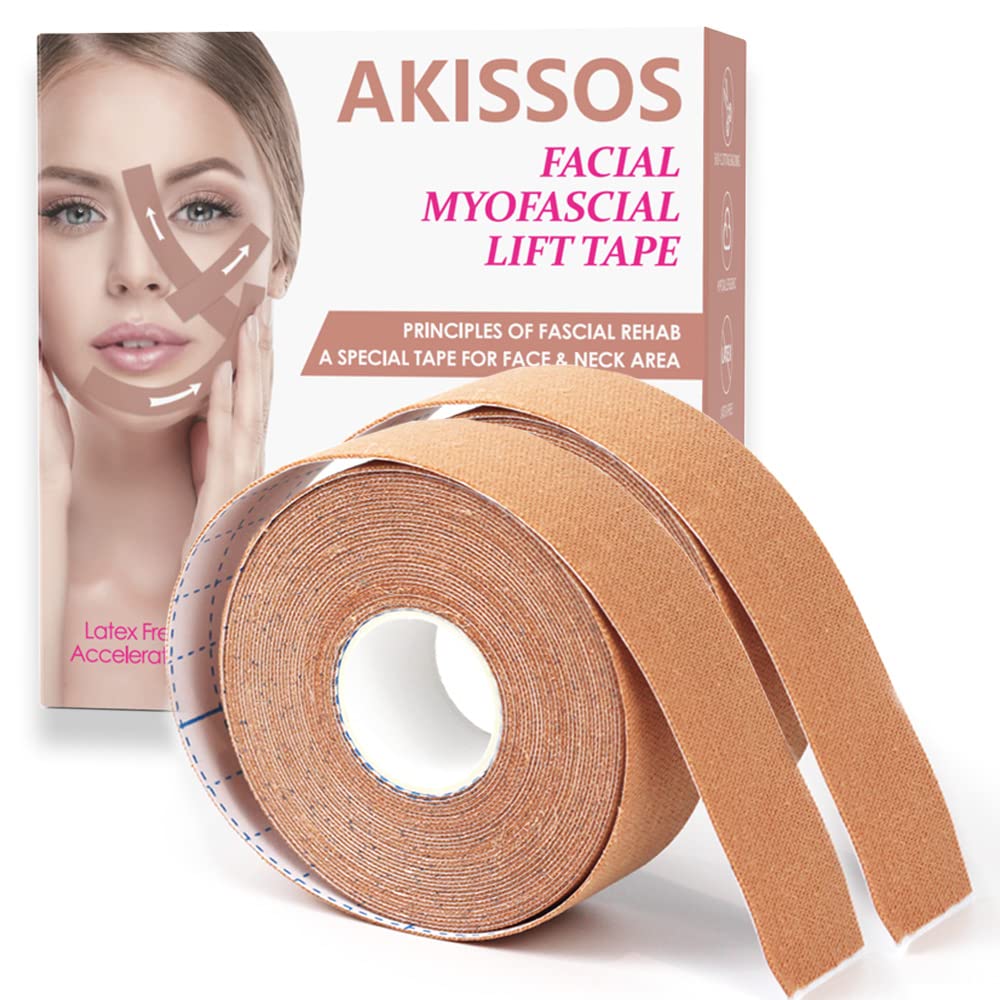PARCHE FACIAL ANTIARRUGAS AKISSOS 2 ROLLOS 2.5CM X 5M PARA ROSTRO Y CUELLO - 1