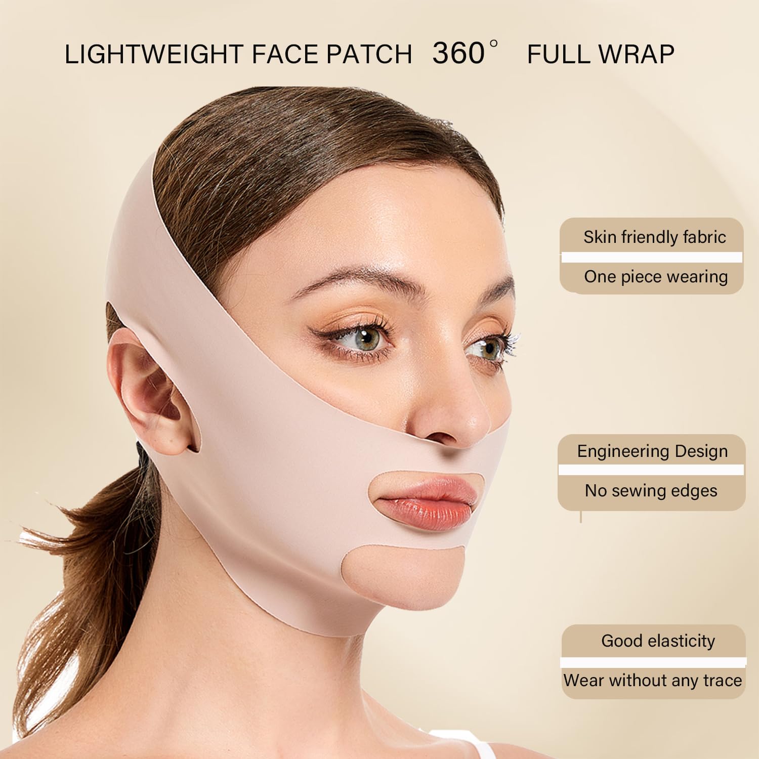 BANDA DE LEVANTAMIENTO FACIAL MASIKA V-LINE ROSA TALLA M - 3