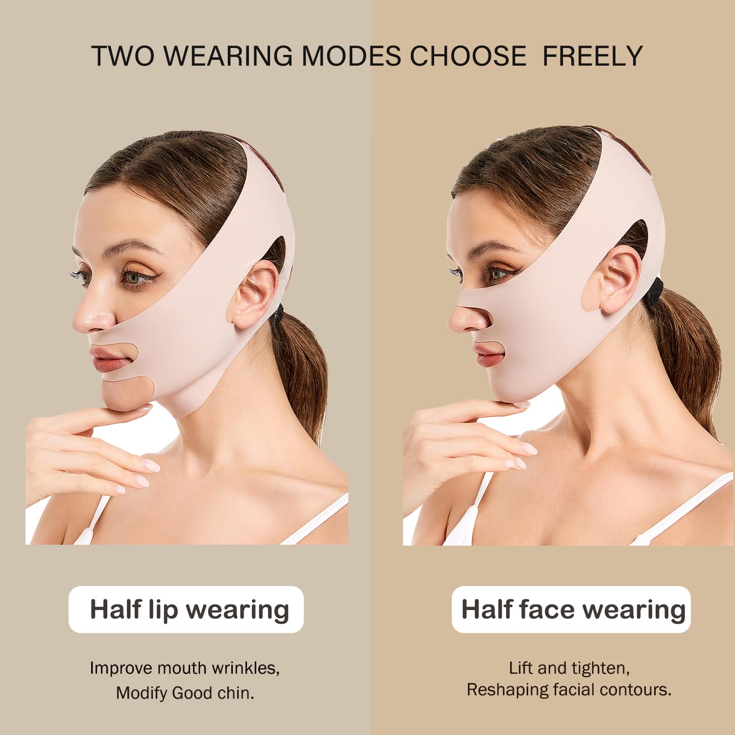 BANDA DE LEVANTAMIENTO FACIAL MASIKA V-LINE ROSA TALLA M - 4