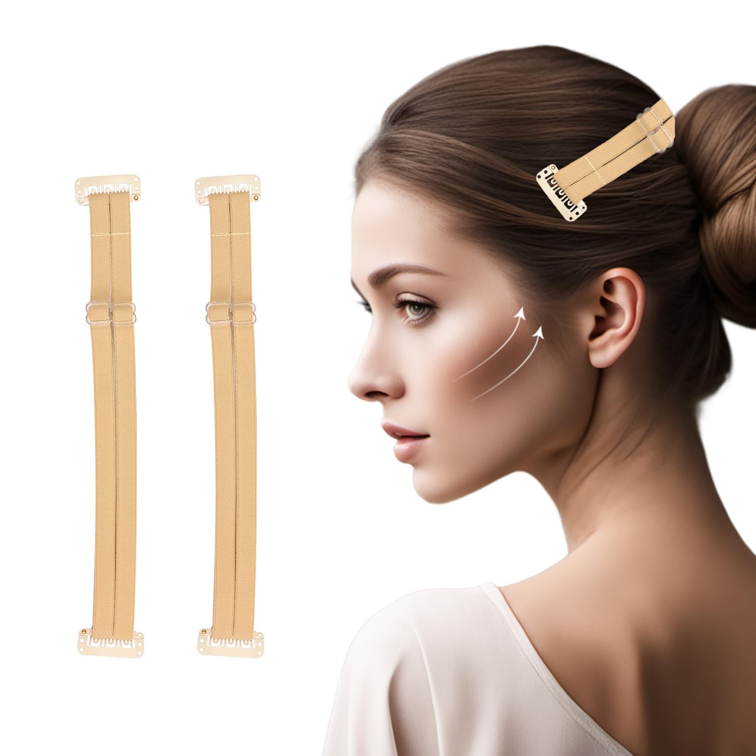 BANDAS FACIALES YTBYT CON CLIPS AJUSTABLES 24CM RUBIO DOBLE - 1