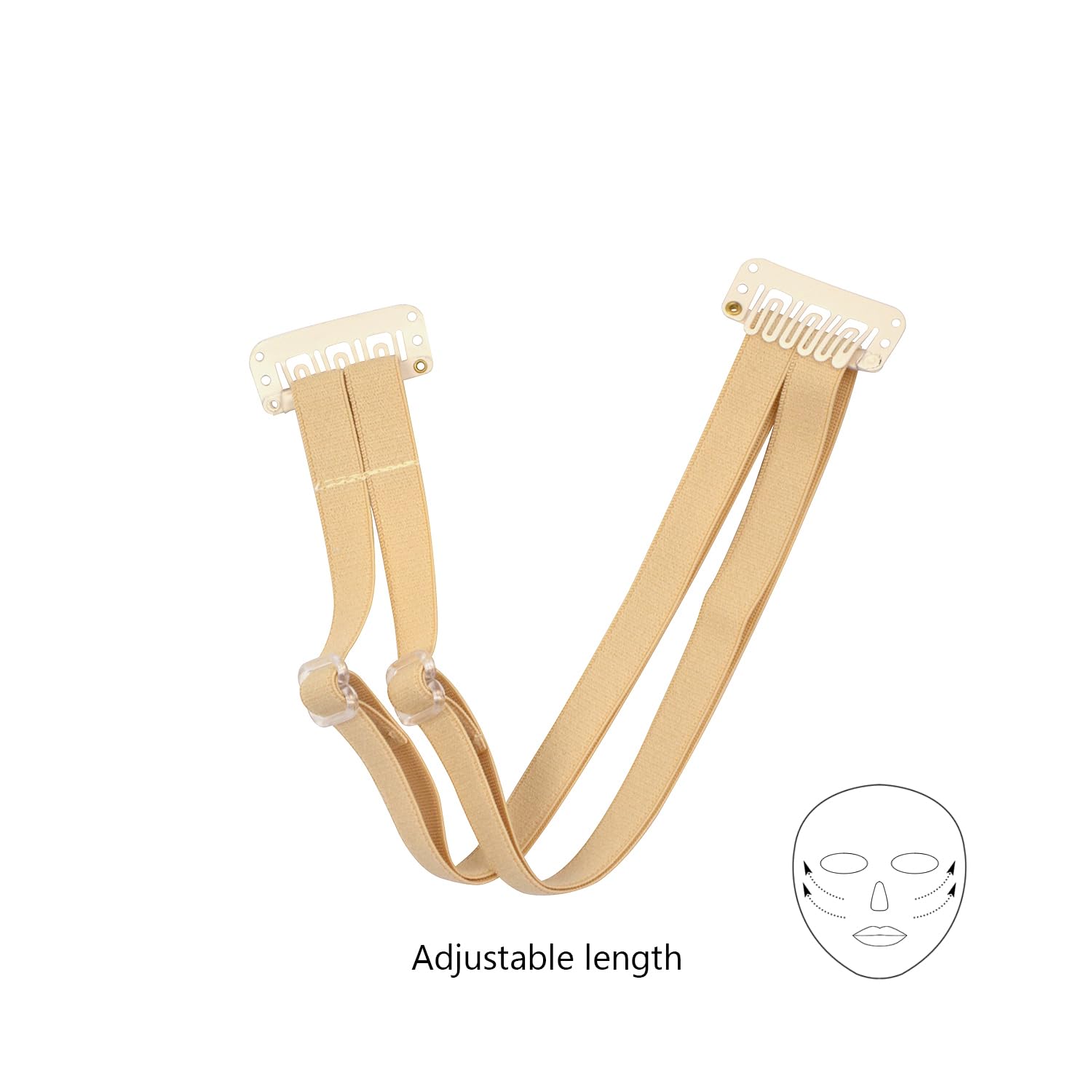 BANDAS FACIALES YTBYT CON CLIPS AJUSTABLES 24CM RUBIO DOBLE - 2