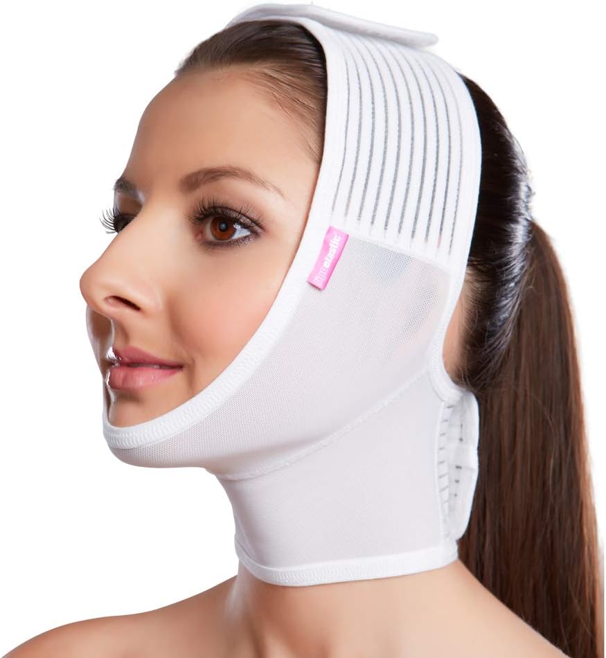 MASCARILLA DE COMPRESIÓN POSTQUIRÚRGICA PARA MENTÓN Y CUELLO LIPOELASTIC FM EXTRA CON CIERRE DE VELCRO - 2