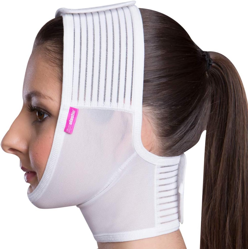 MASCARILLA DE COMPRESIÓN POSTQUIRÚRGICA PARA MENTÓN Y CUELLO LIPOELASTIC FM EXTRA CON CIERRE DE VELCRO - 3