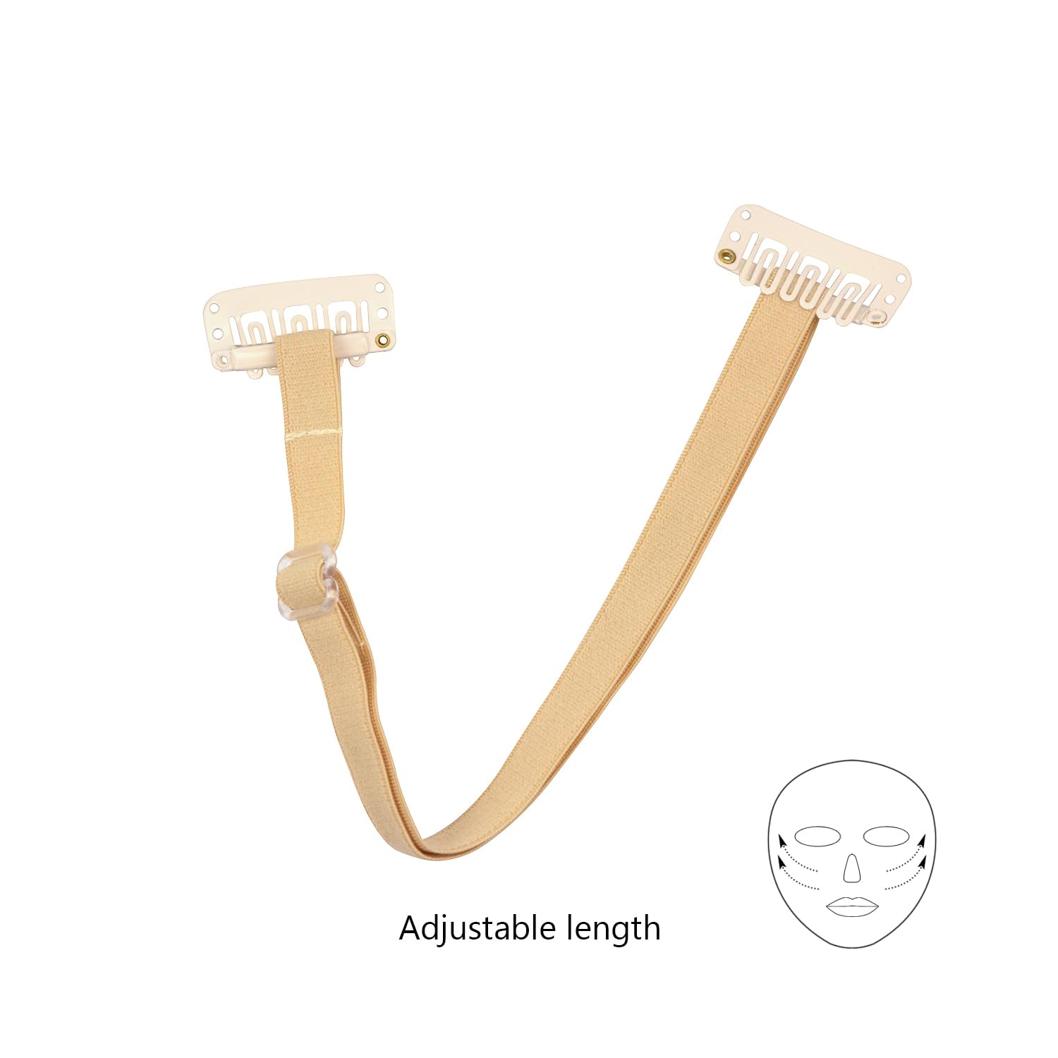 BANDAS FACIALES YTBYT CON CLIPS 24CM RUBIAS 4 UNIDADES - 3