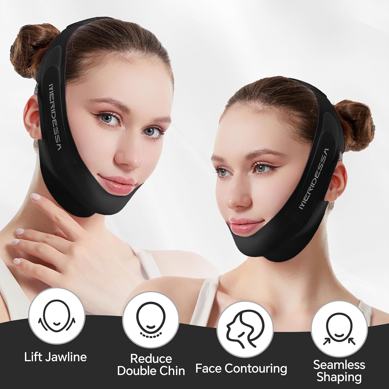 MASCARILLA FACIAL LIFTING MERIDESSA V-LIFT PRO V-LINE NEGRA - 4