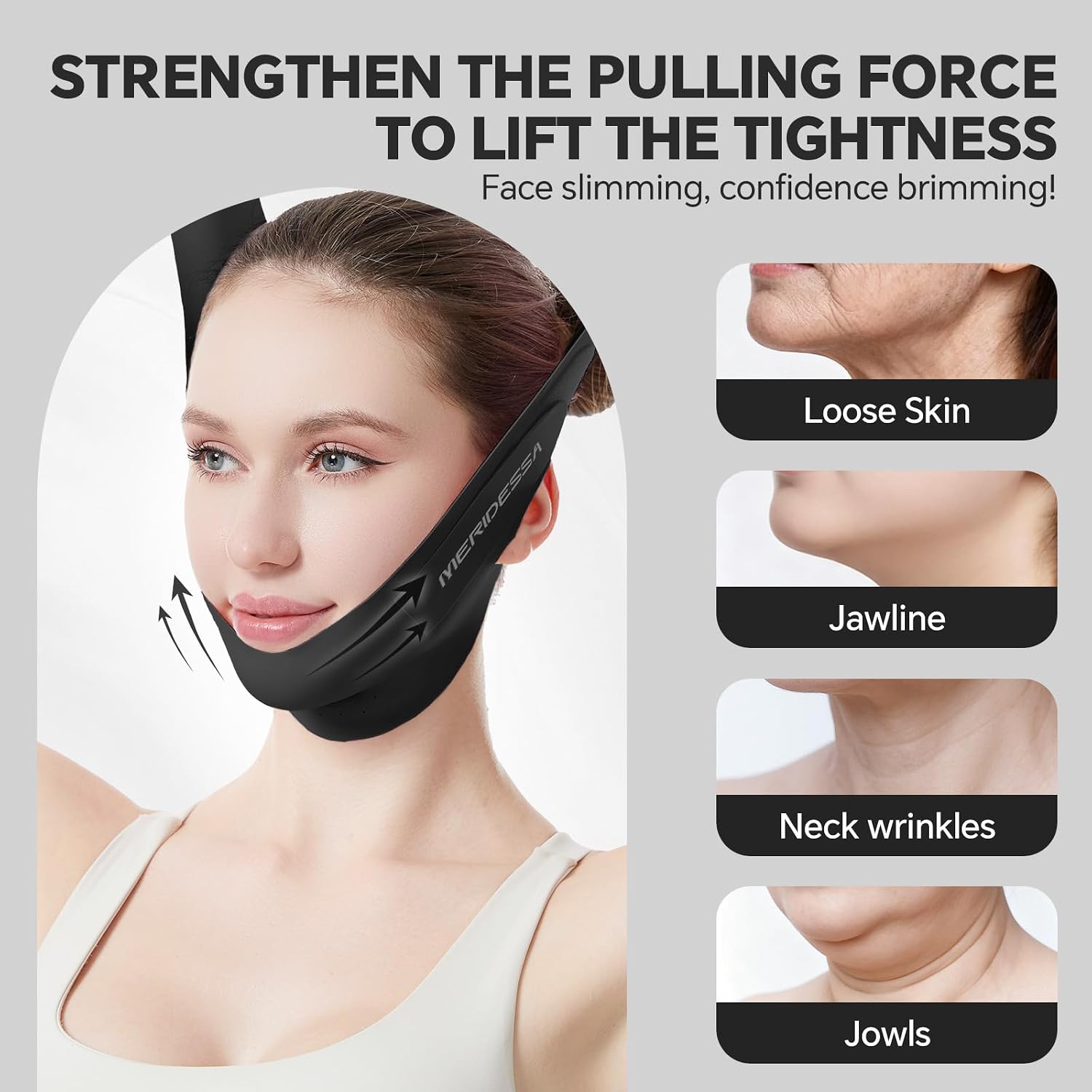 MASCARILLA FACIAL LIFTING MERIDESSA V-LIFT PRO V-LINE NEGRA - 5
