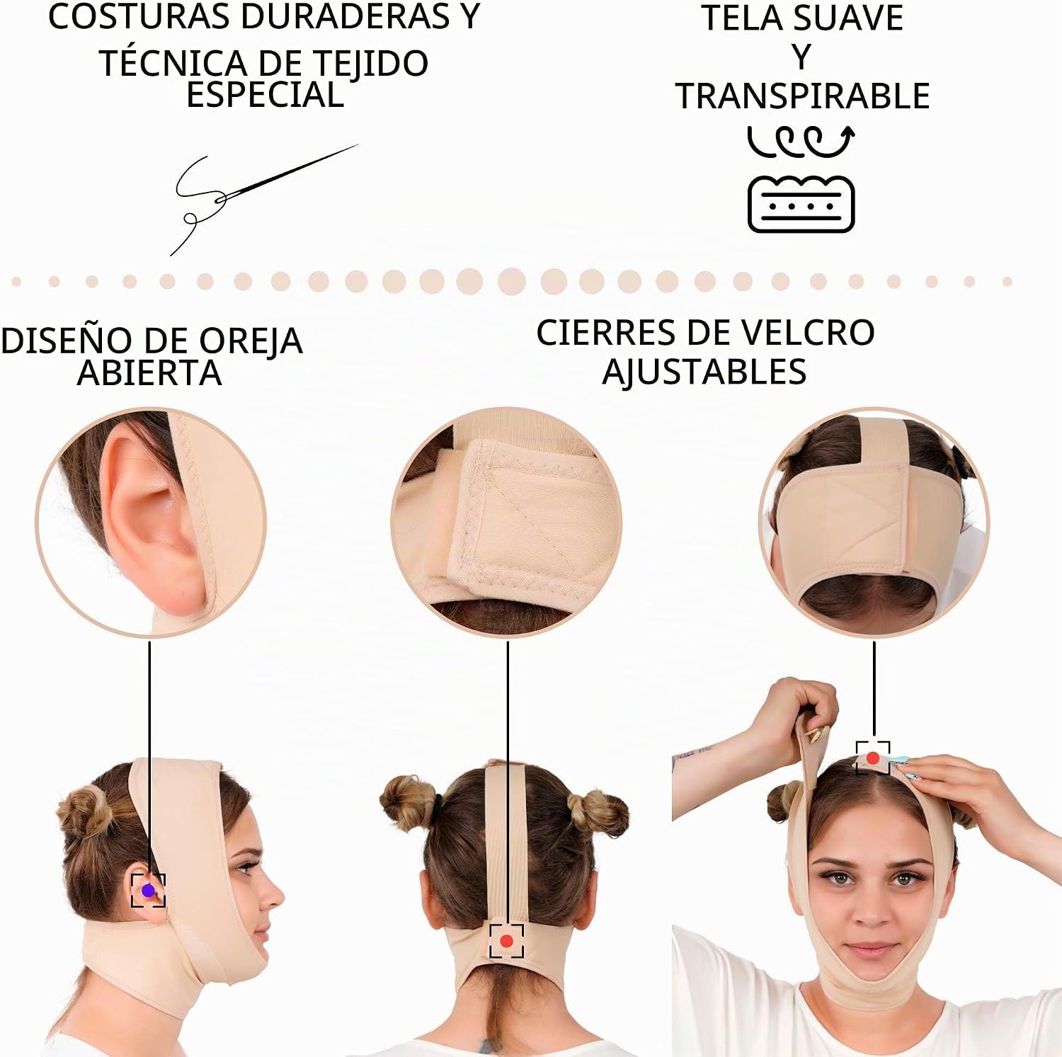 FAJA DE COMPRESIÓN PARA CUELLO Y MENTÓN IKIDO POST CIRUGÍA PARA MUJER - 4