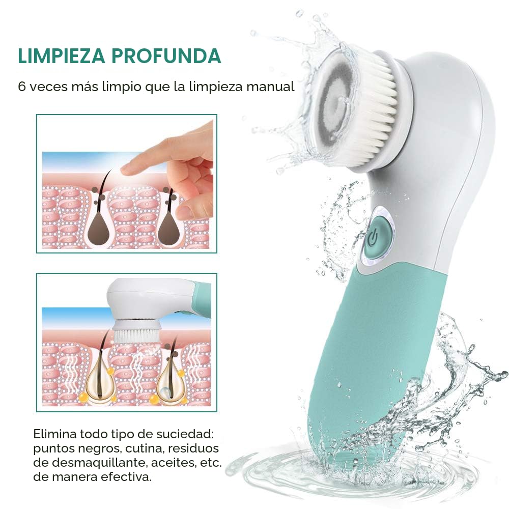 CEPILLO FACIAL ELÉCTRICO TOUCHBEAUTY CON 3 CABEZALES Y 2 VELOCIDADES - 3