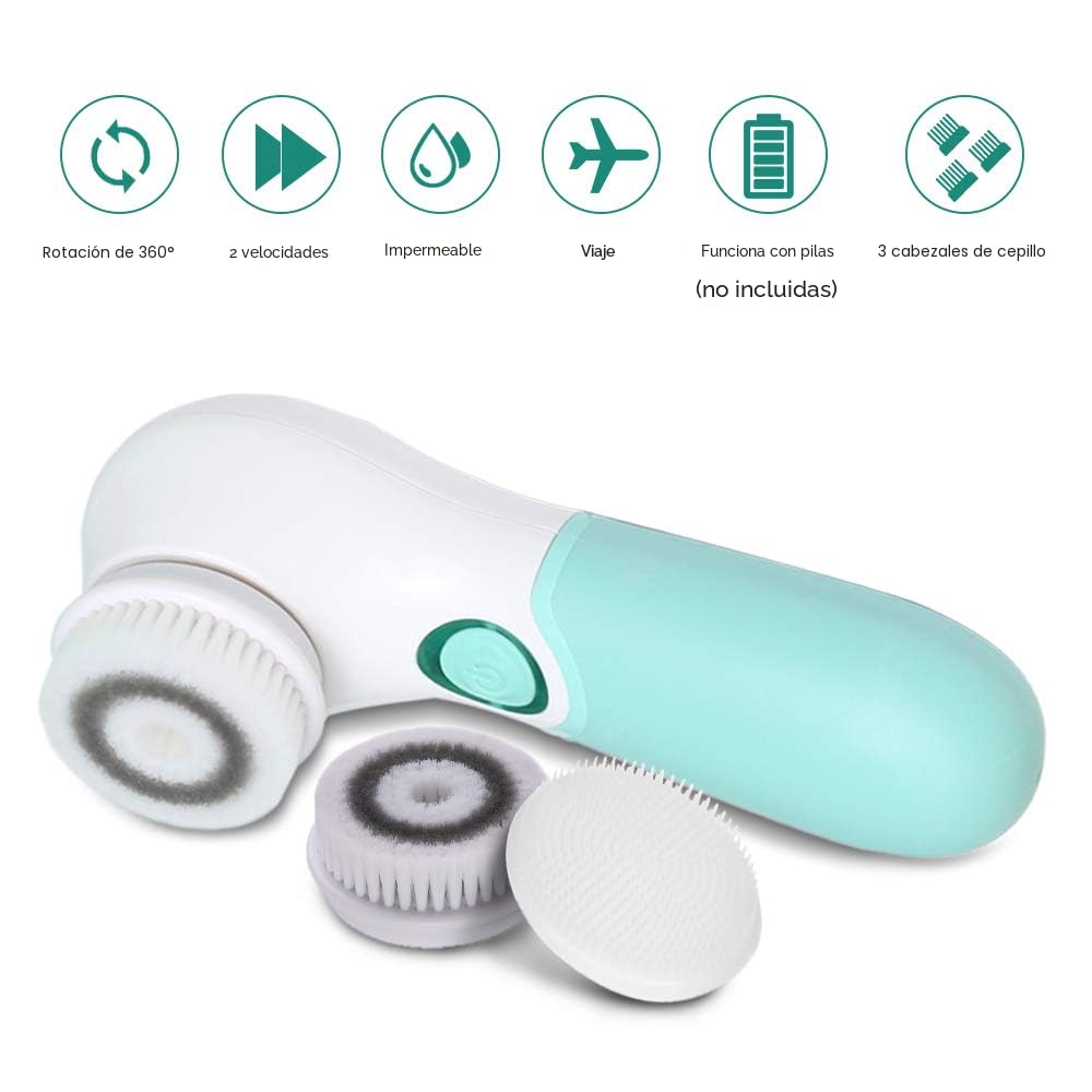 CEPILLO FACIAL ELÉCTRICO TOUCHBEAUTY CON 3 CABEZALES Y 2 VELOCIDADES - 4