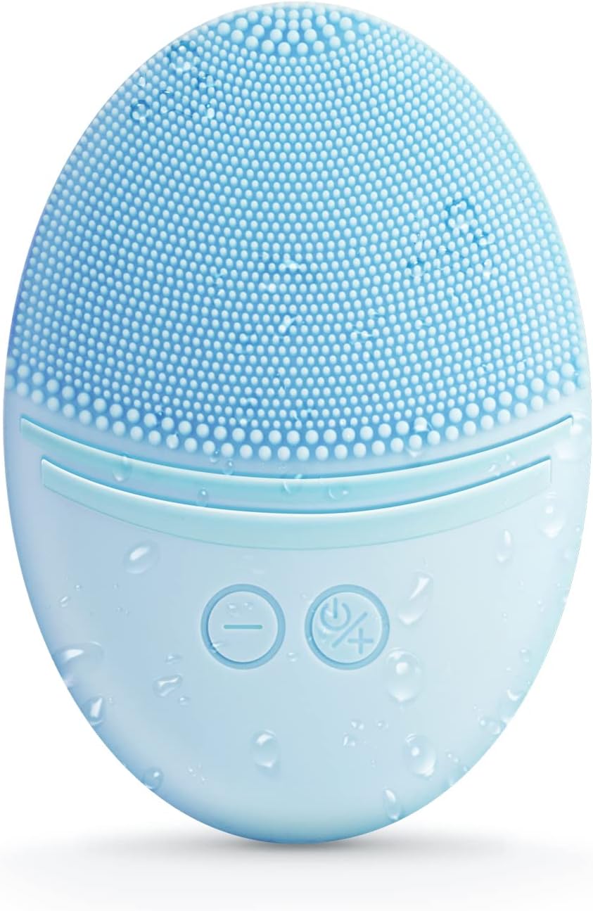 CEPILLO FACIAL DE SILICONA EZBASICS AZUL IPX7 WATERPROOF - 1