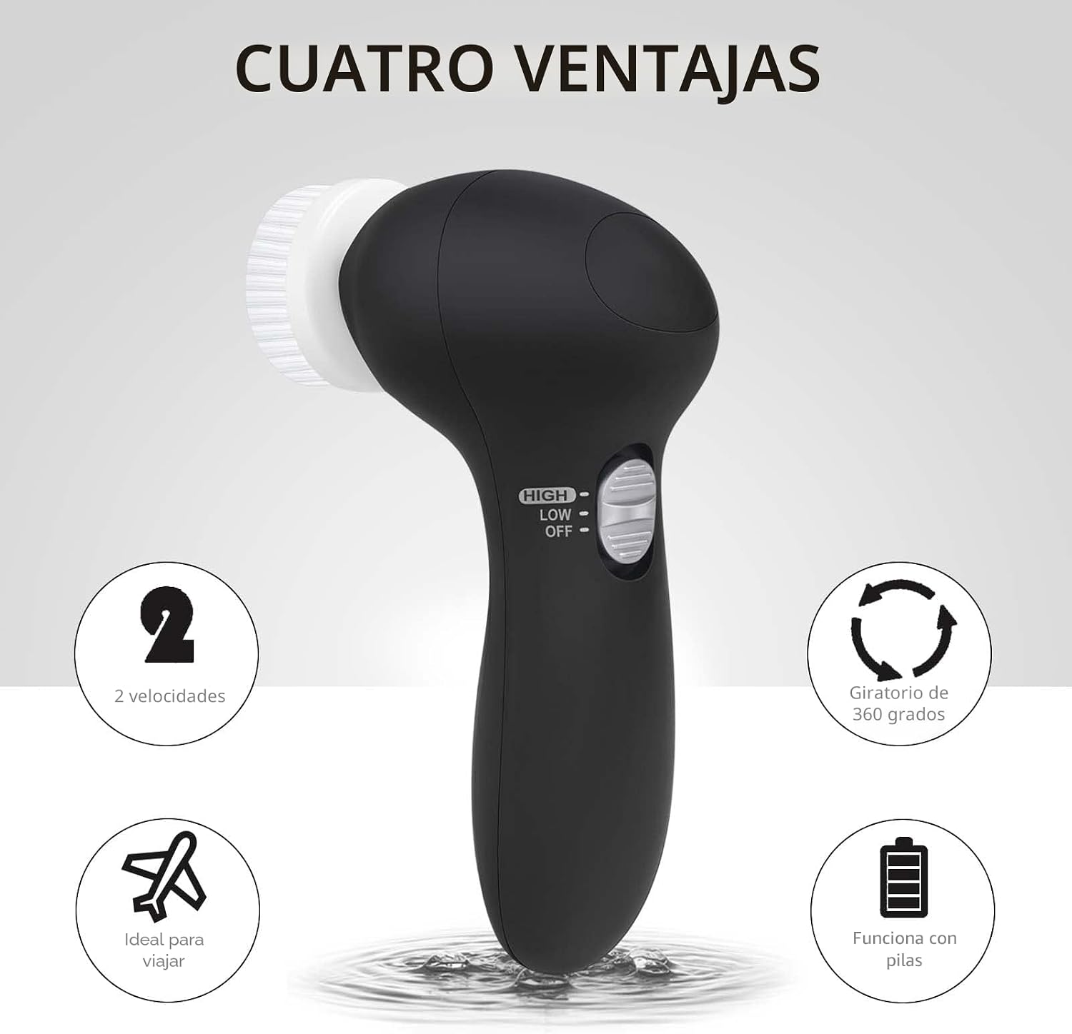 CEPILLO FACIAL ELÉCTRICO CLSEVXY CON 6 CABEZALES PARA LIMPIEZA PROFUNDA - 3