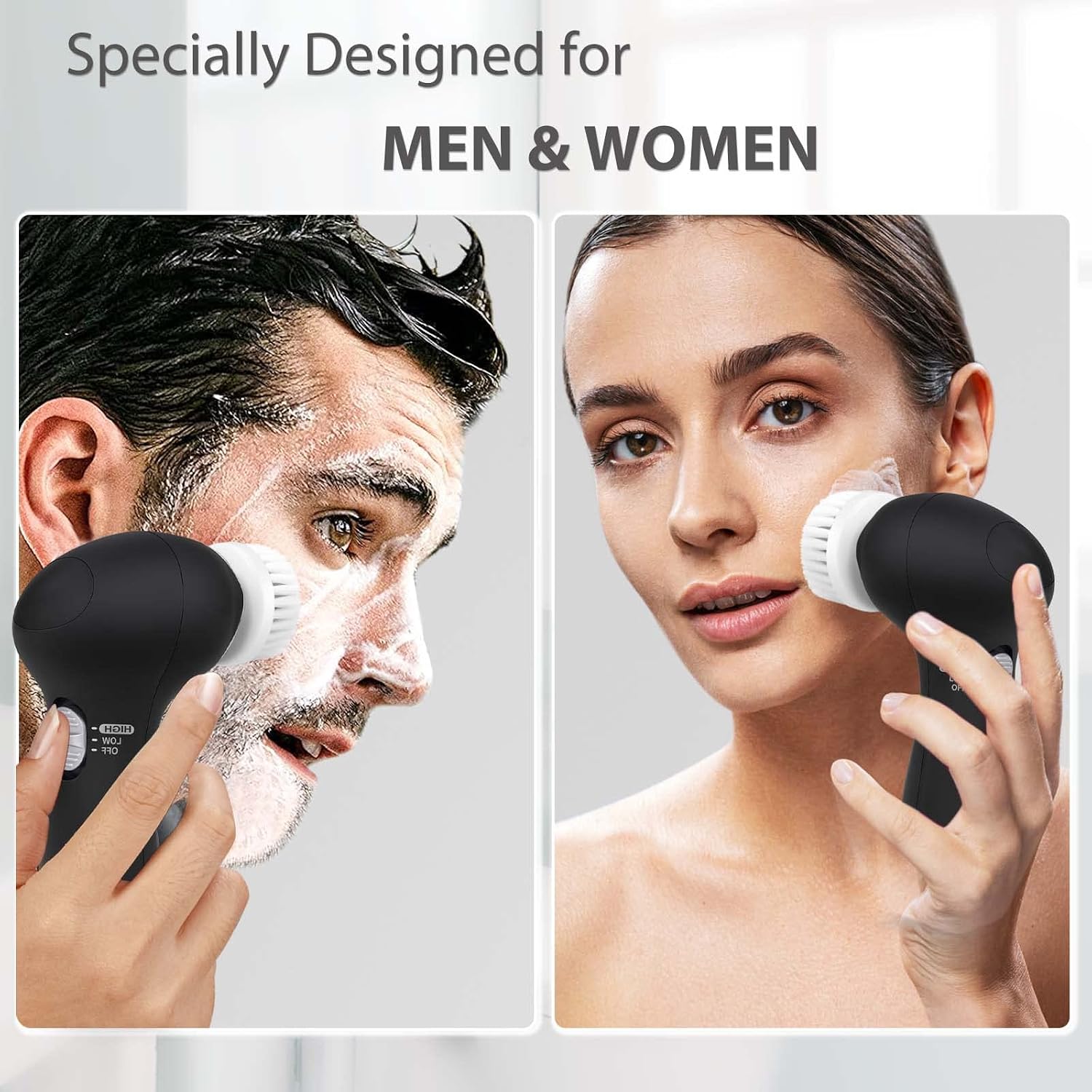 CEPILLO FACIAL ELÉCTRICO CLSEVXY CON 6 CABEZALES PARA LIMPIEZA PROFUNDA - 4