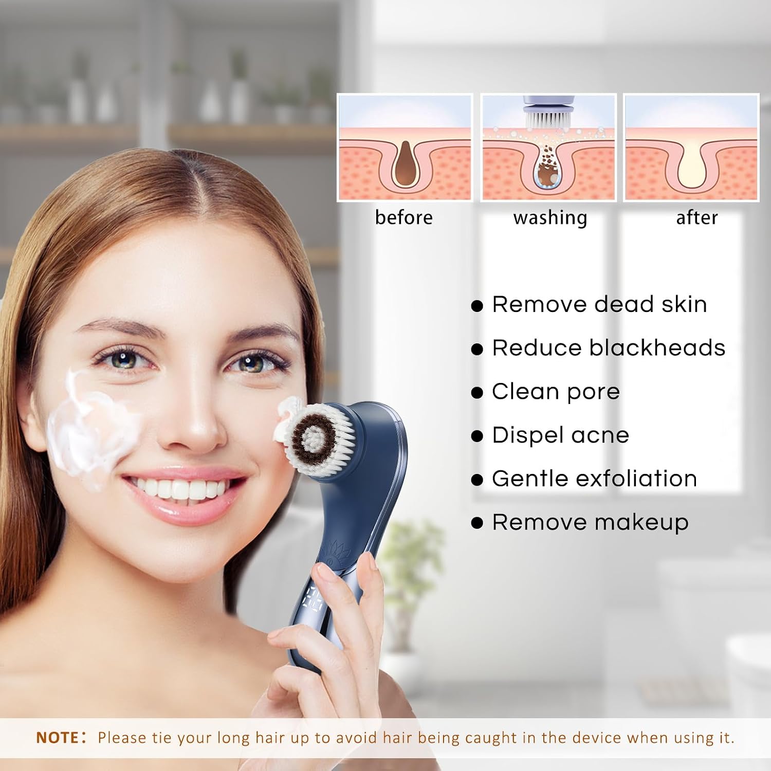 CEPILLO FACIAL ELÉCTRICO RECARGABLE GAURINS 2 VELOCIDADES - 5