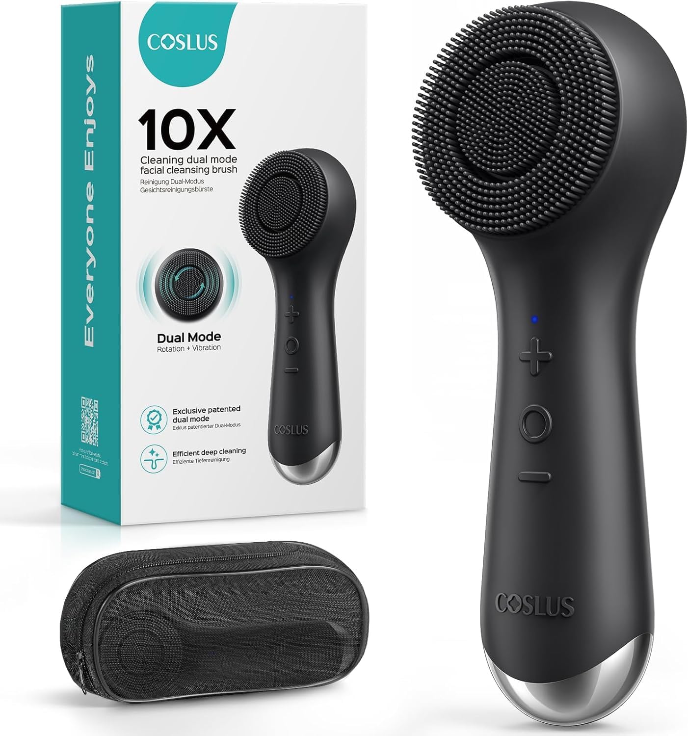 CEPILLO FACIAL COSLUS FBS03 EXFOLIANTE SILICONA NEGRO - 1