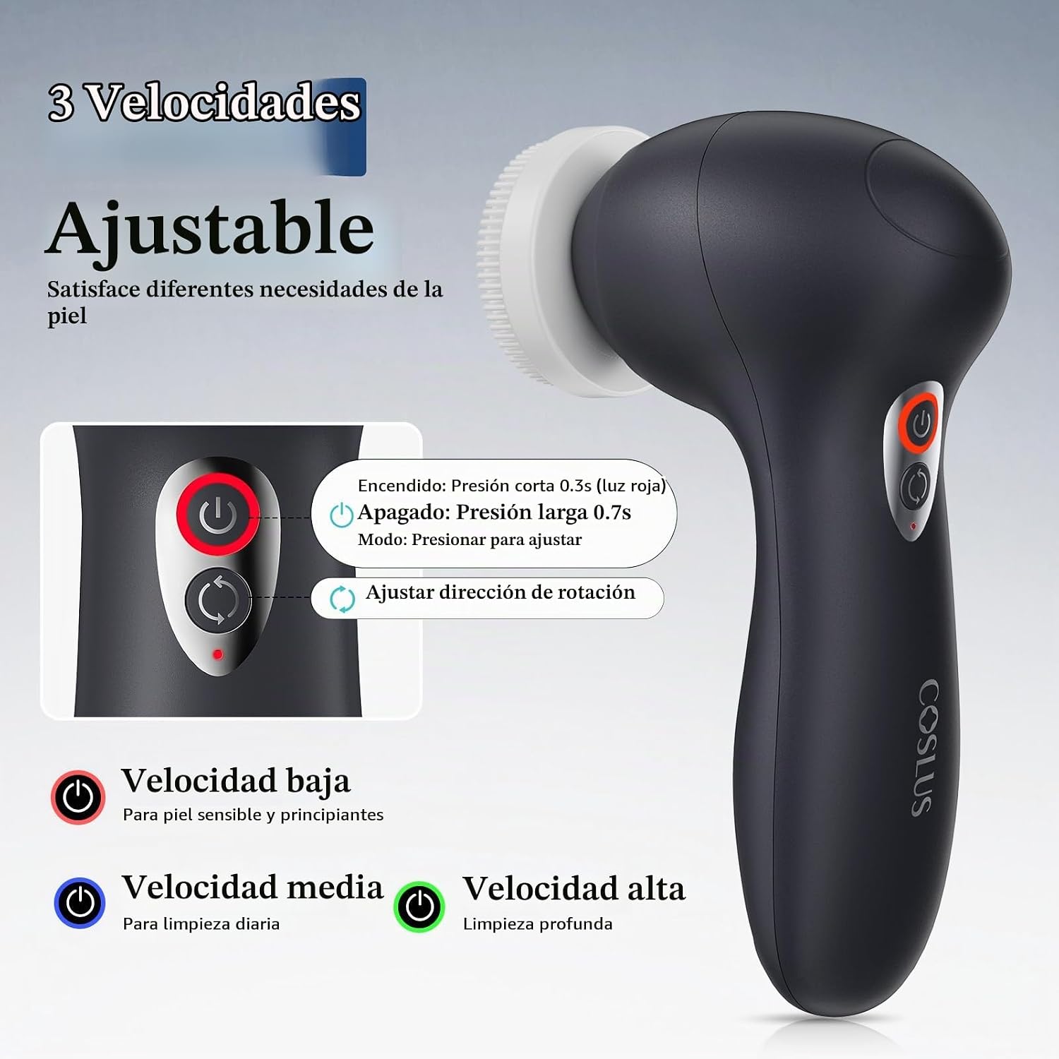 CEPILLO FACIAL COSLUS FBX04 3 EN 1 NEGRO - 4