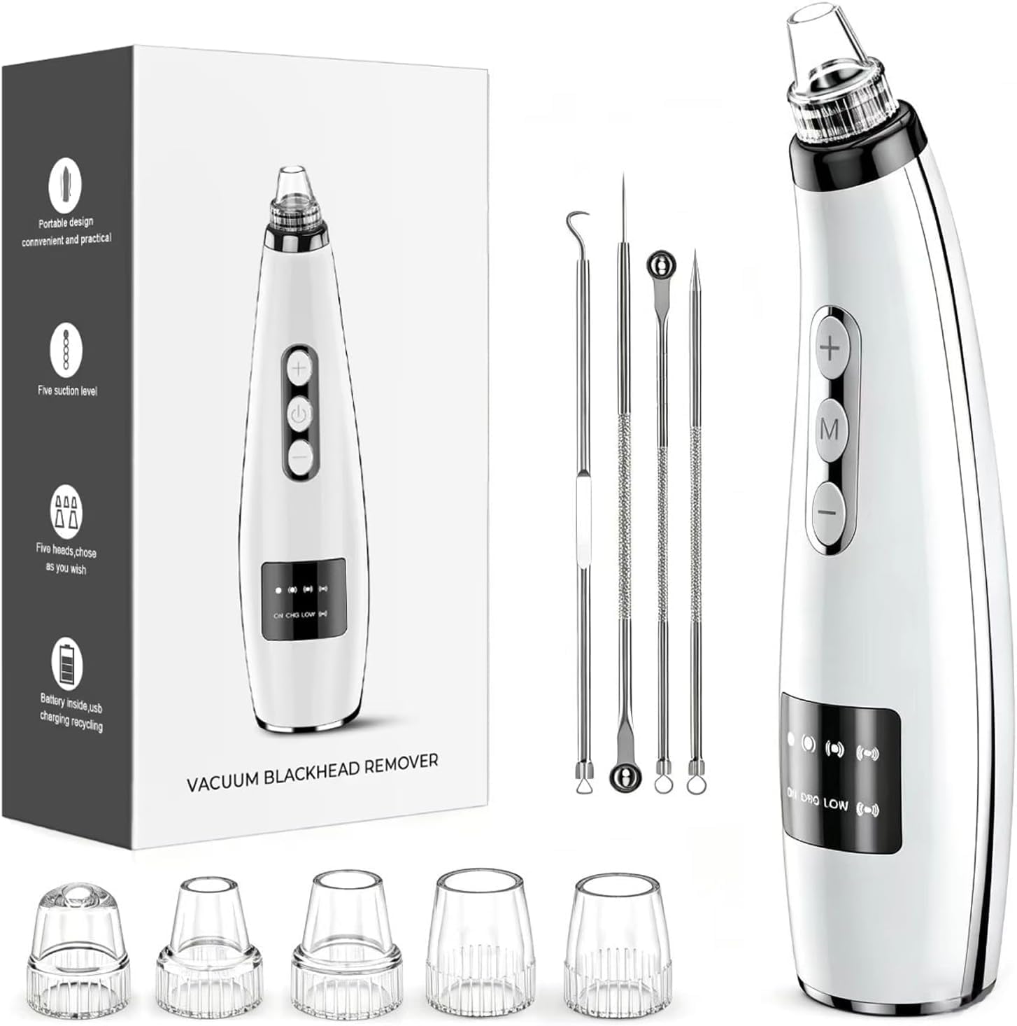 EXTRACTOR DE PUNTOS NEGROS FREESHOW CON 5 NIVELES DE SUCCIÓN Y 5 CABEZALES - 1