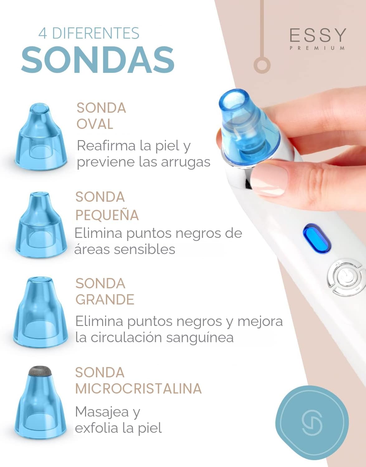 REMOVEDOR DE PUNTOS NEGROS ESSY MODELO BLACKHEAD REMOVER AZUL - 4