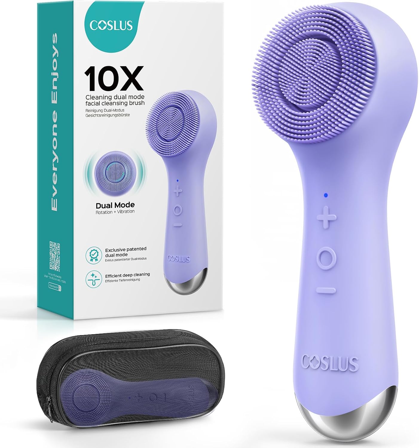 CEPILLO FACIAL COSLUS FBS03 MORADO CON DISEÑO PATENTADO - 1