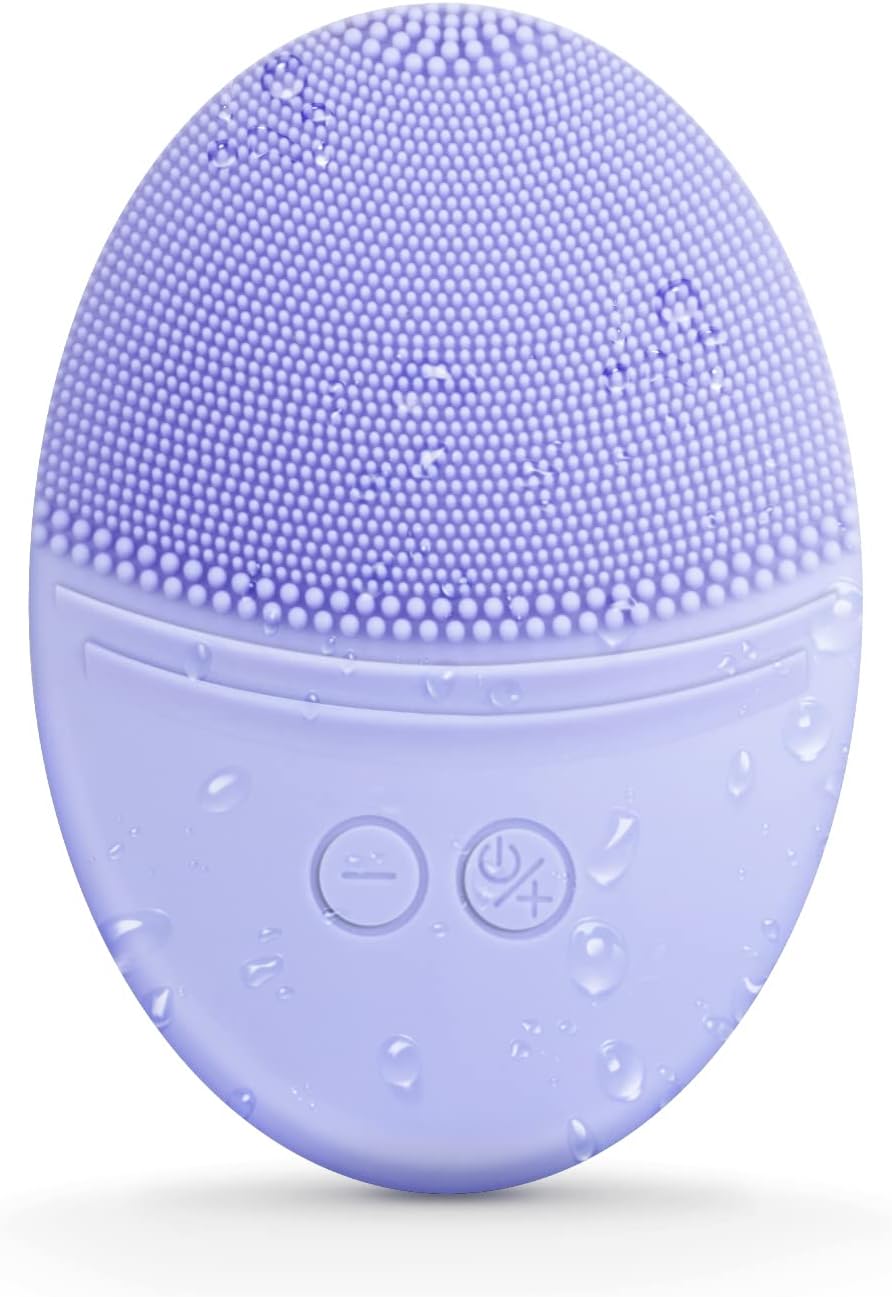 CEPILLO FACIAL DE SILICONA EZBASICS F518 VIOLETA IMPERMEABLE IPX7 - 1