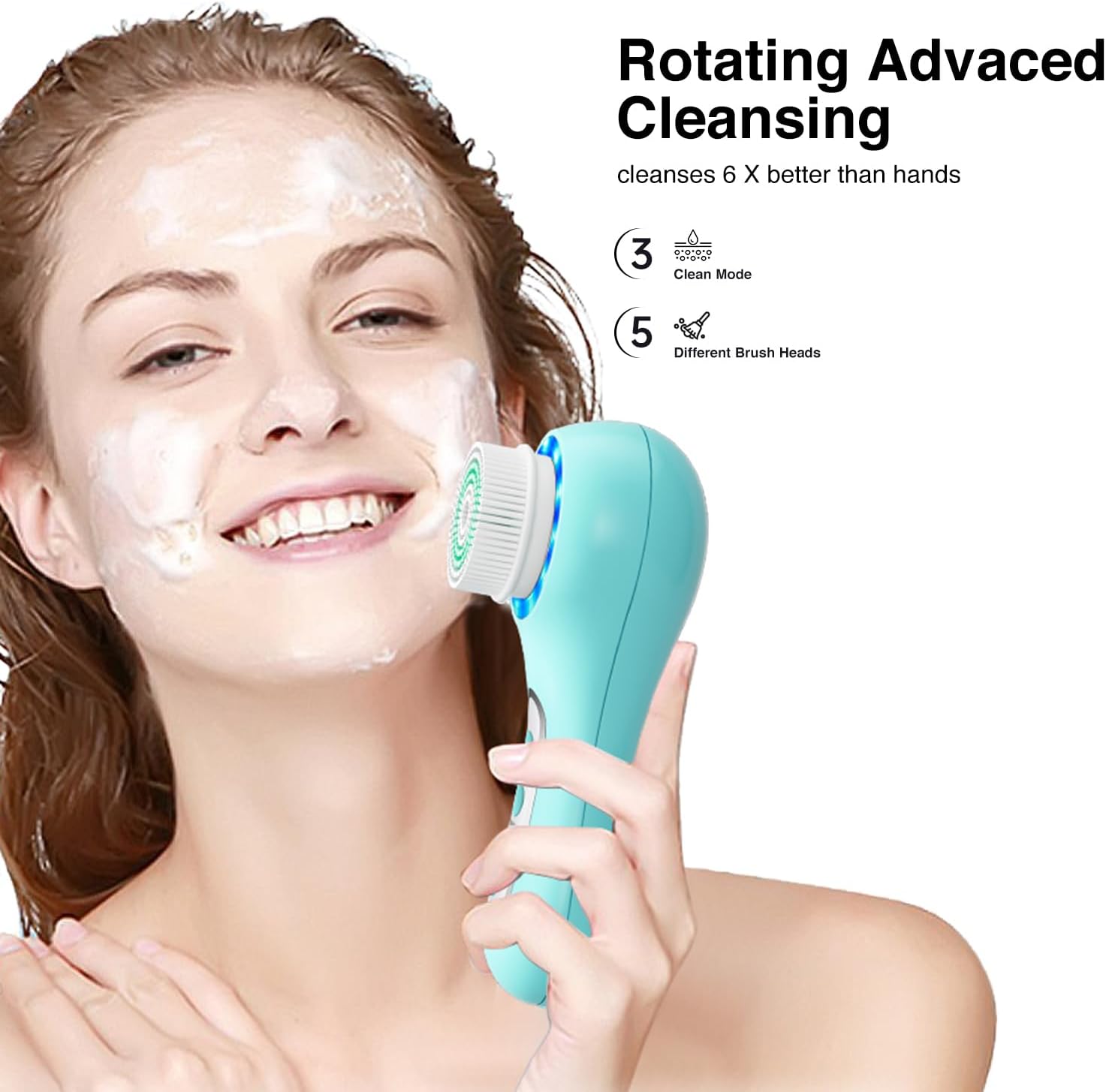 CEPILLO FACIAL ELÉCTRICO UMICKOO 5 CABEZALES RECARGABLE IPX7 - 5