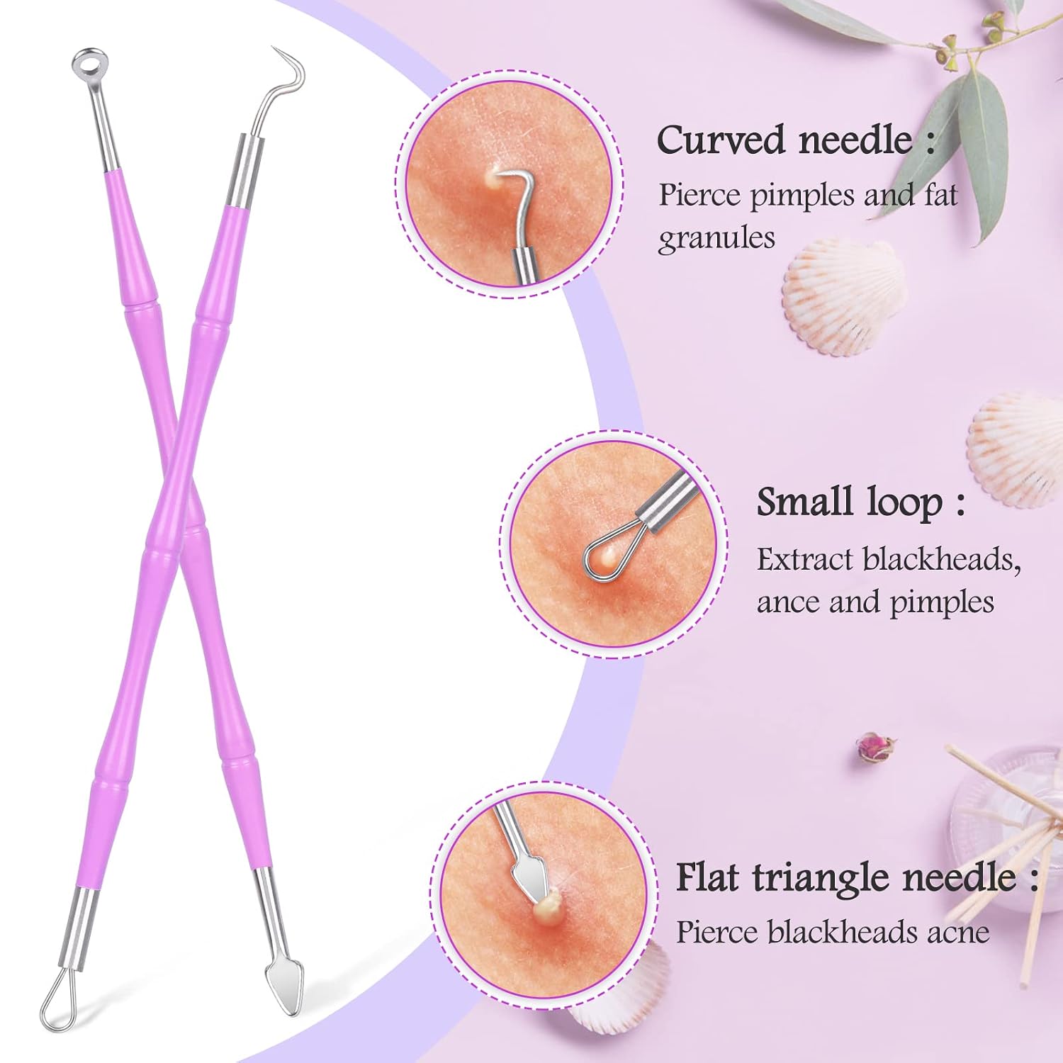 KIT DE HERRAMIENTAS PARA ESPINILLAS MORGLES 14 CABEZAS PARA EXTRACCIÓN DE ACNÉ - 4